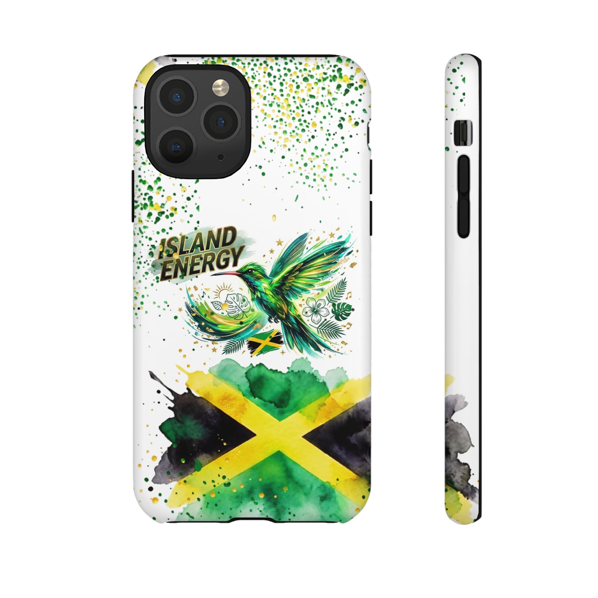 Island Energy Tough Phone Case — Colorful Hummingbird & Tropical Sunset Protective Cover