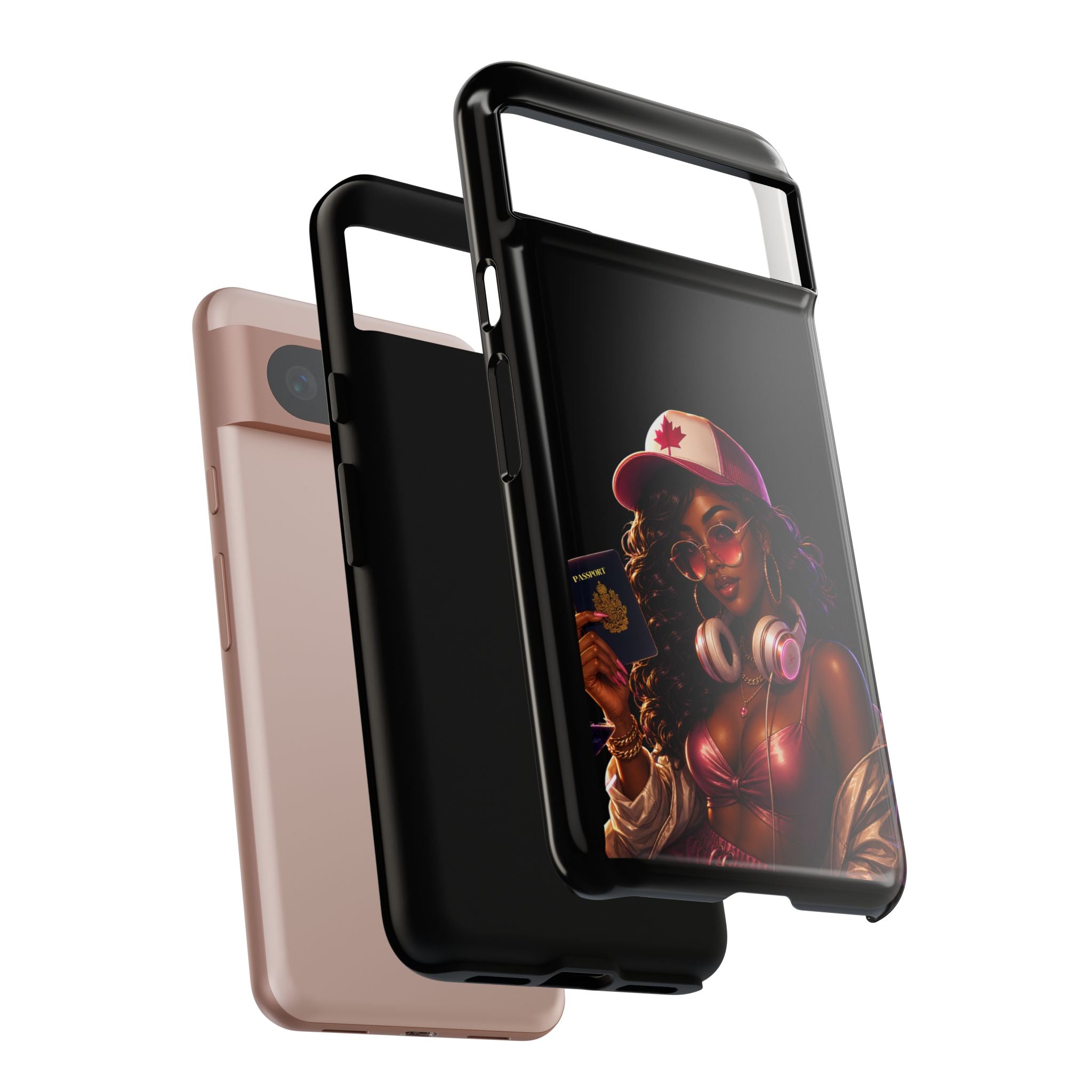 Phone Case — Stylish Urban Woman Design with Maple Cap