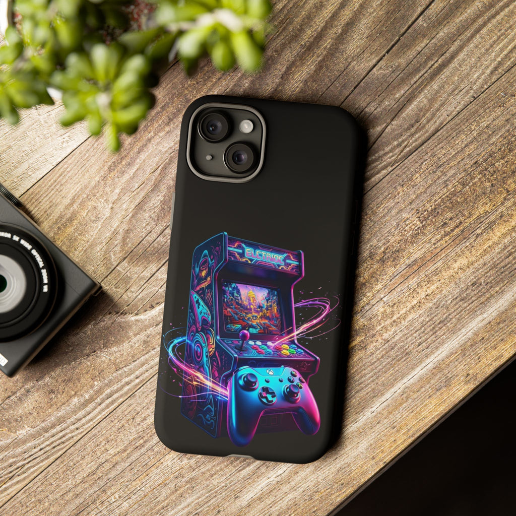 Retro Arcade Phone Case — Neon Gaming Controller Design