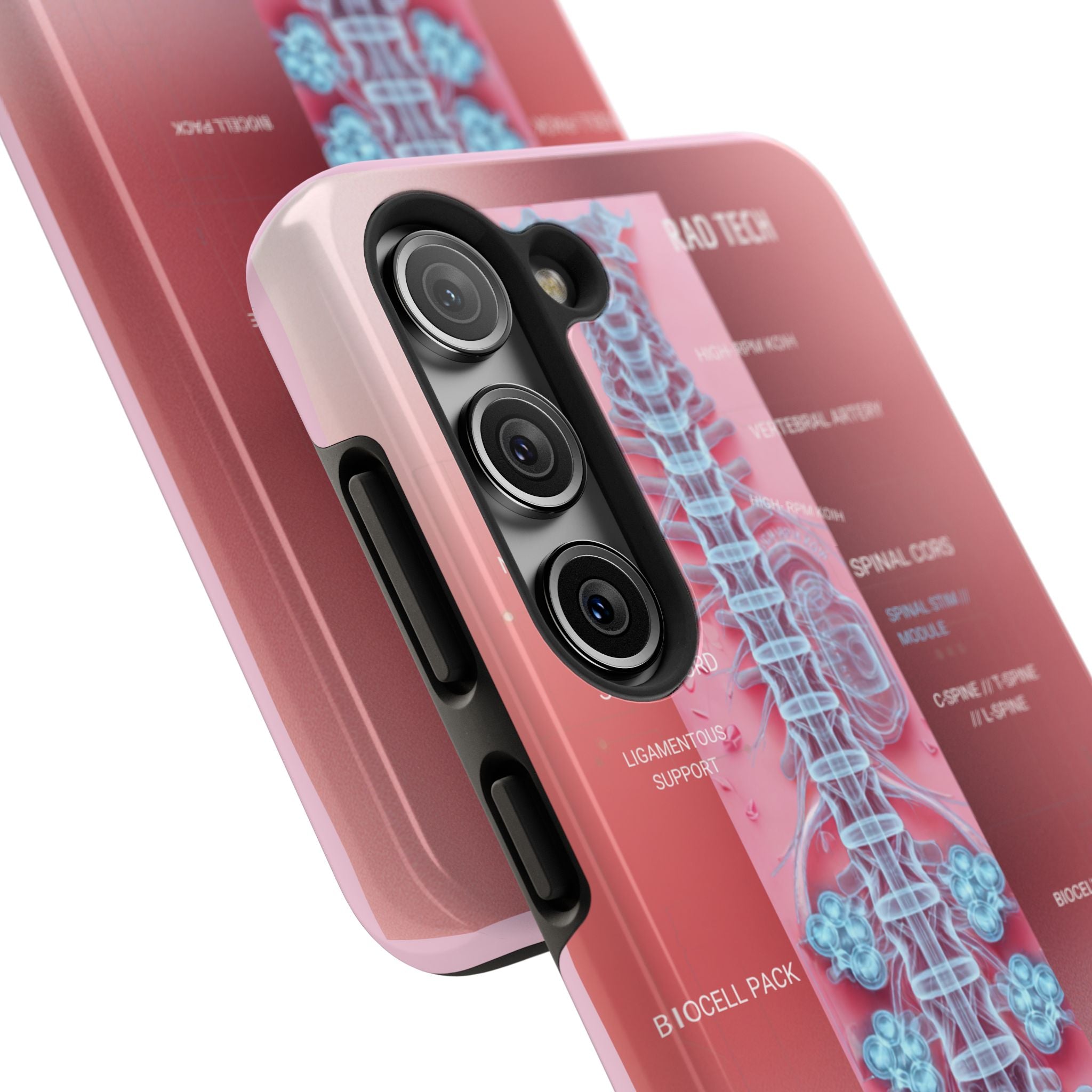 Anatomical Spine Tough Phone Case — Medical X-Ray Design, ‘Spinal Cord’ Labelled