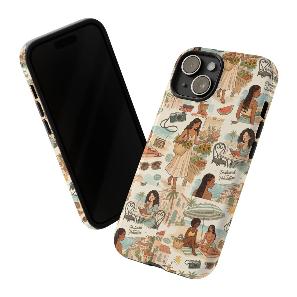Tropical Vacation Phone Case — Vintage Beach Women Pattern