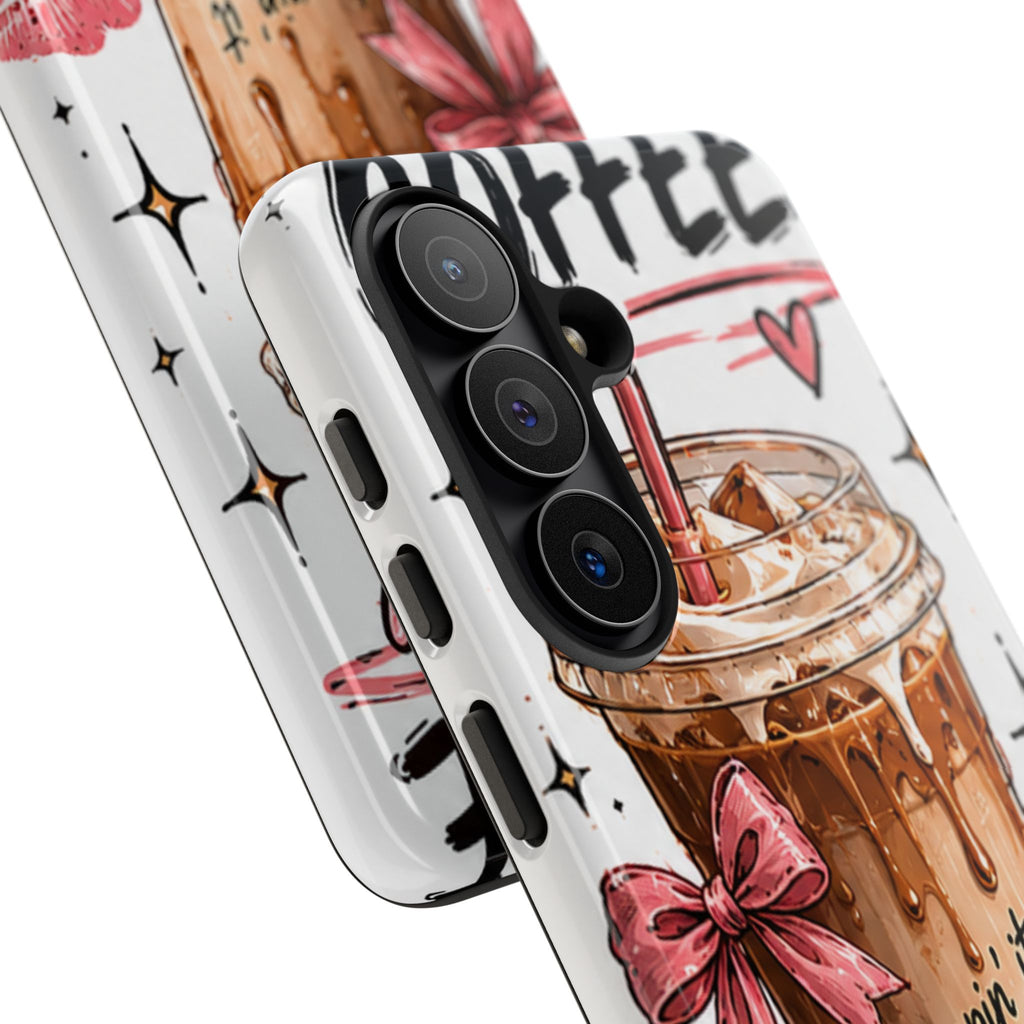 Phone Case — "Keepin' It Cute & Caffeinated" Iced Coffee Design