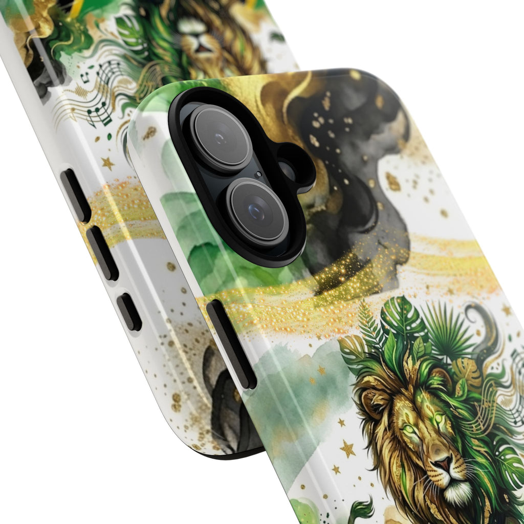 Reggae Lion Phone Case — Jamaican Flag Rasta Art Tough Phone Cover