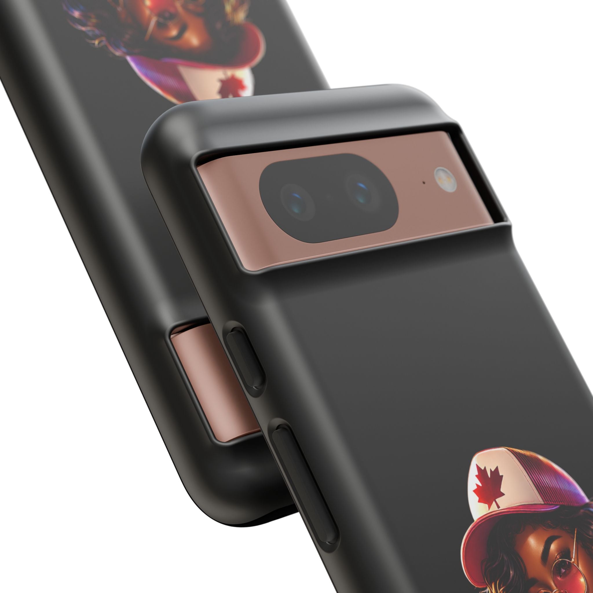 Canadian Vibes Phone Case — Afrobeat Girl with Headphones & Passport Design