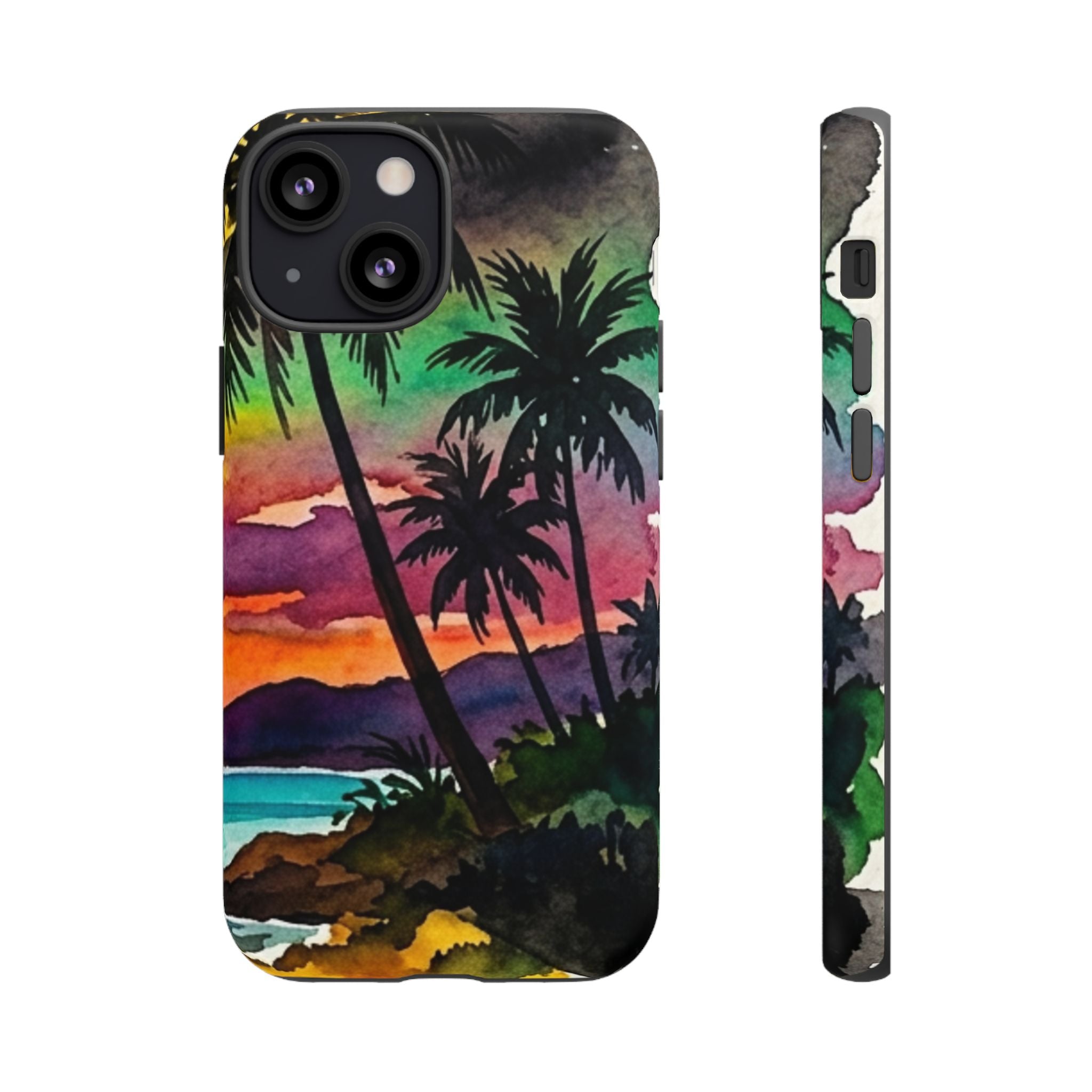 Tropical Sunset Phone Case – Palm Tree Beach Protective Cover