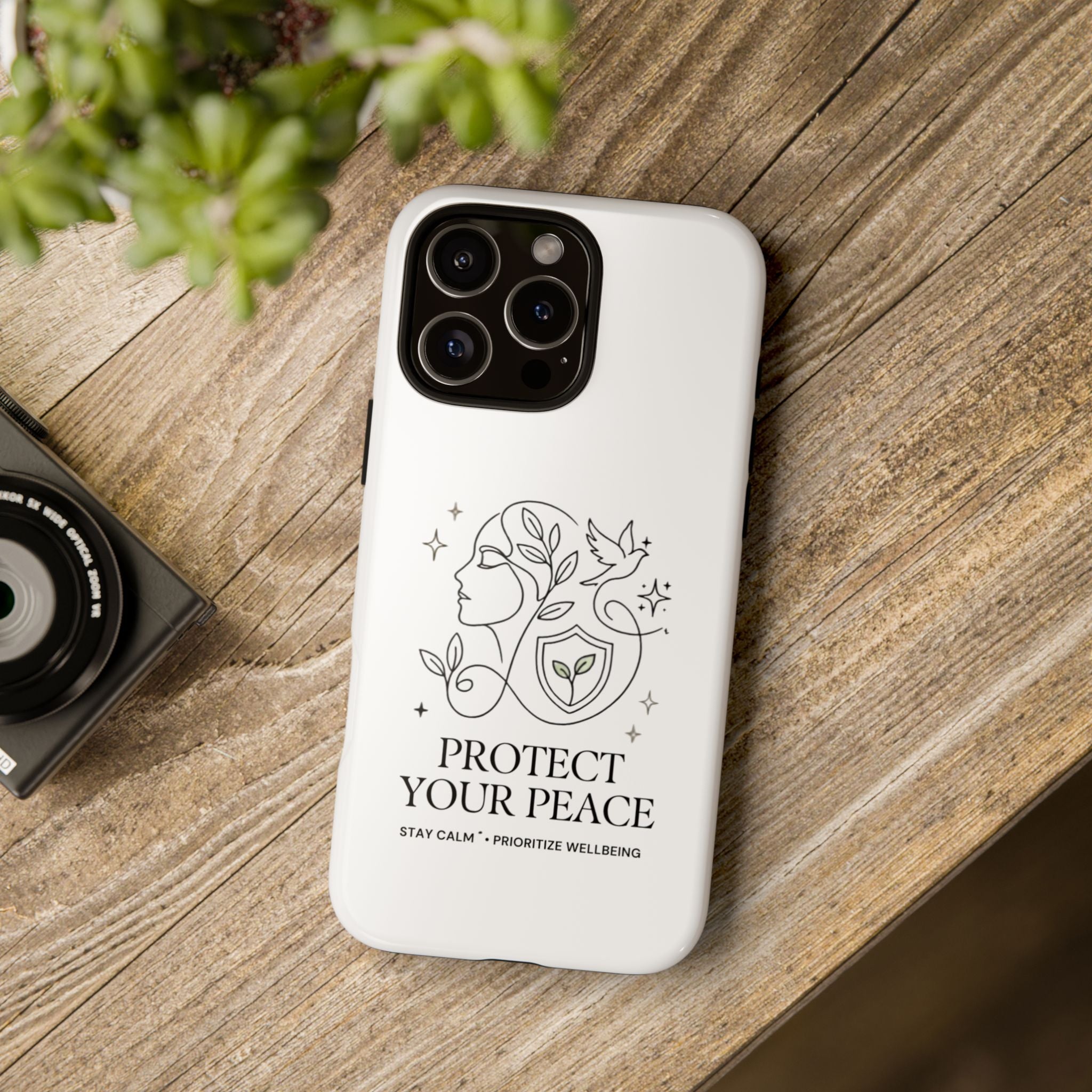 Protect Your Peace Phone Case – Minimalist Wellness iPhone Cover