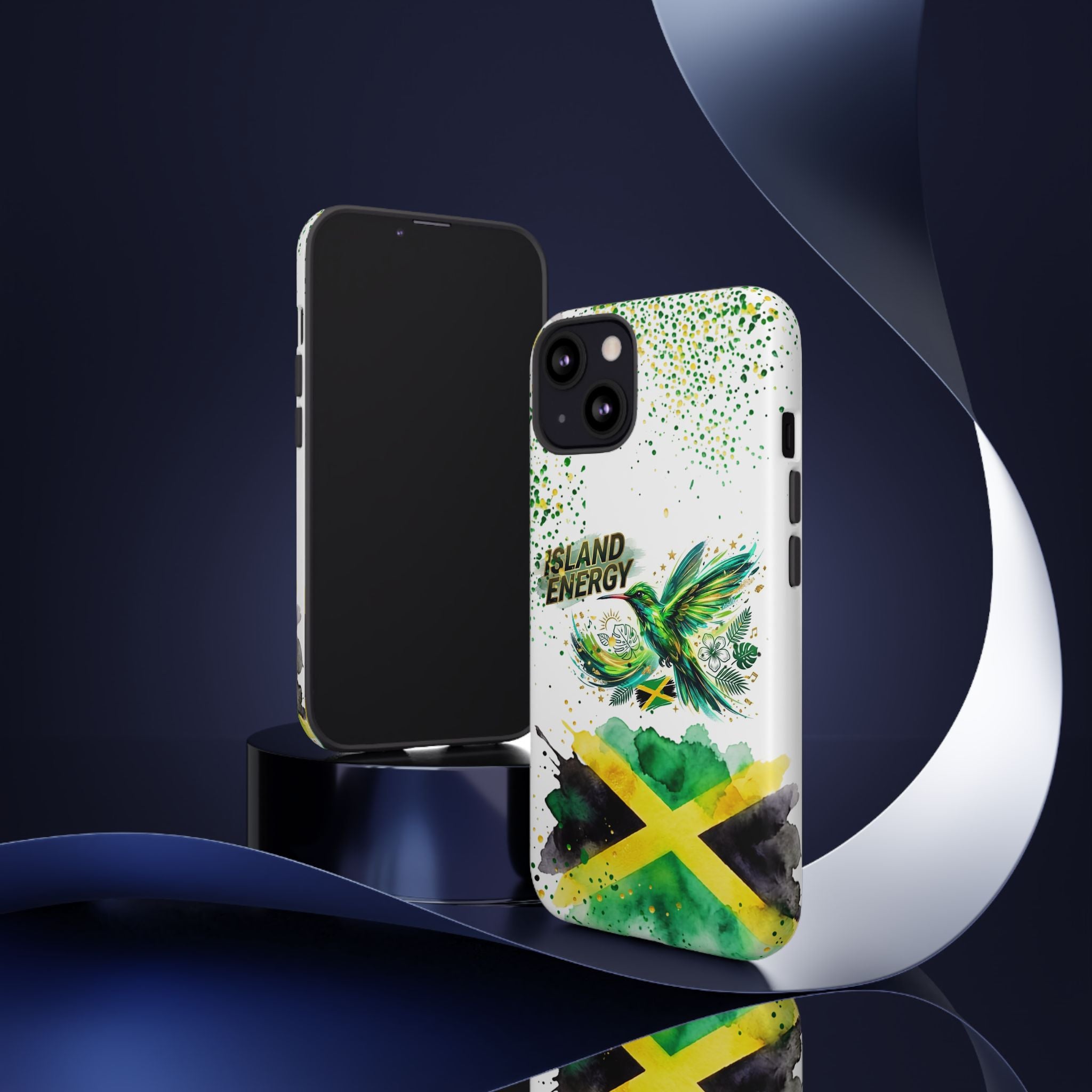 Island Energy Tough Phone Case — Colorful Hummingbird & Tropical Sunset Protective Cover