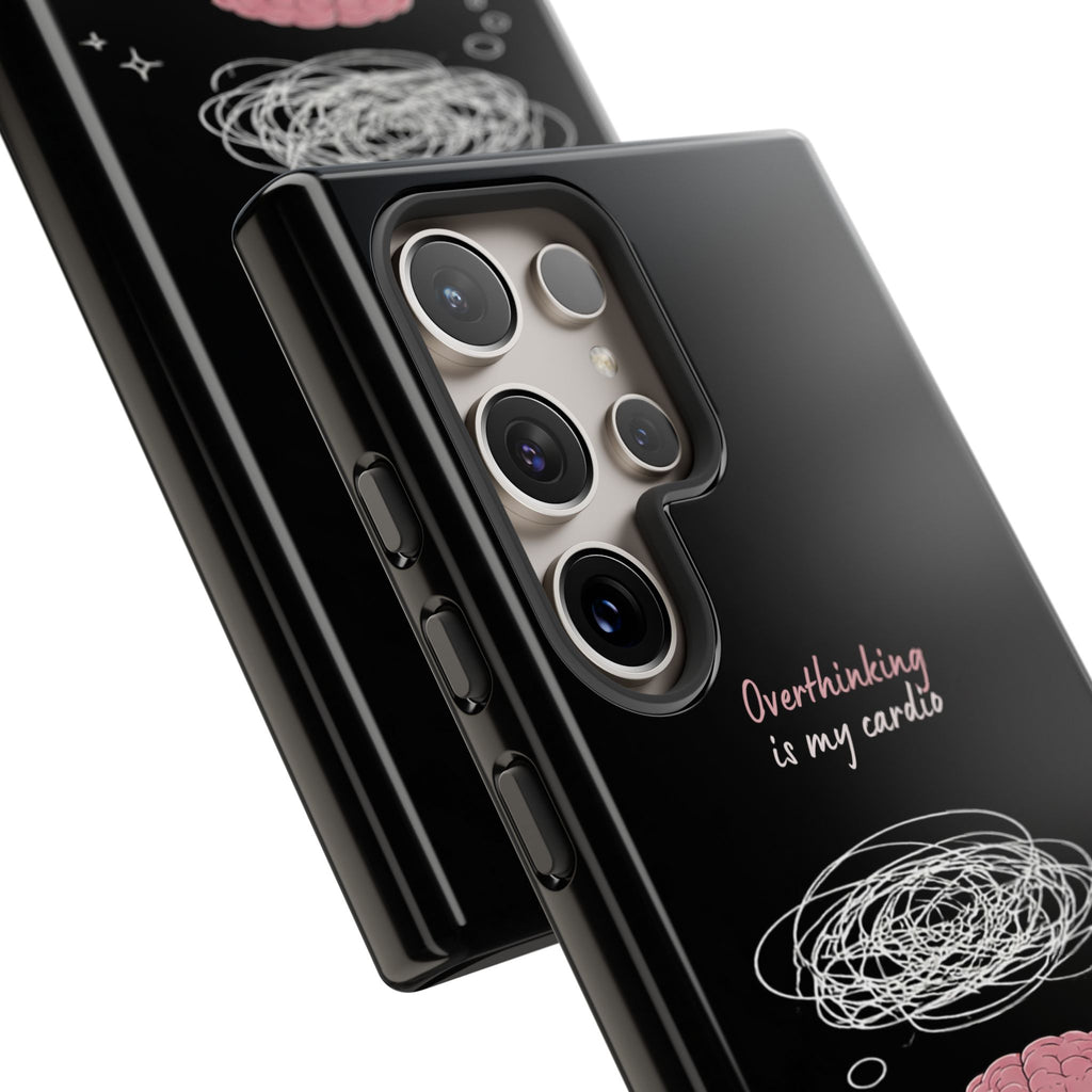 Phone Case — "Overthinking Is My Cardio" Cute Meditating Brain Protective Case