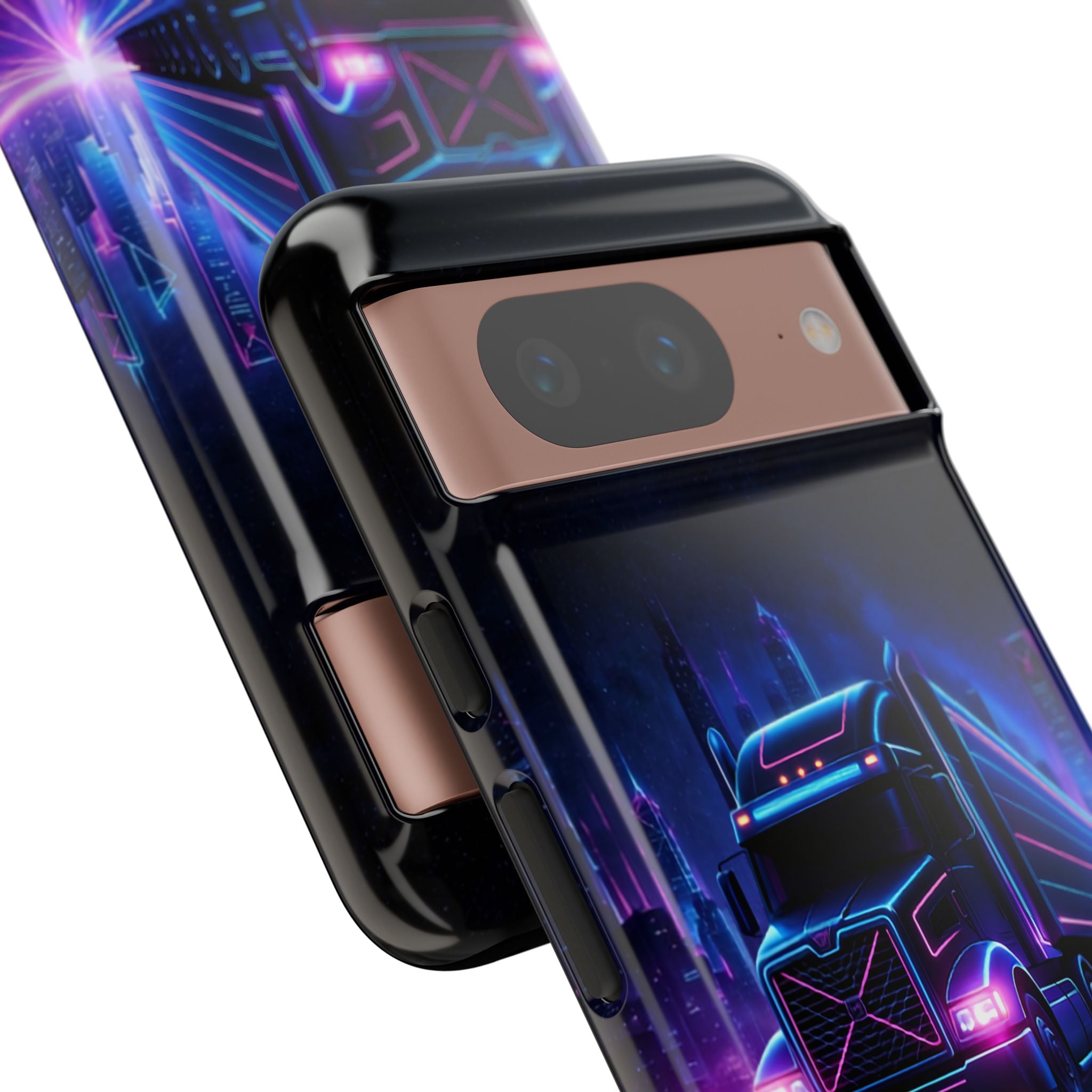 Neon Retro Rig Phone Case — Trucker Semi Truck Nightscape Protective Case