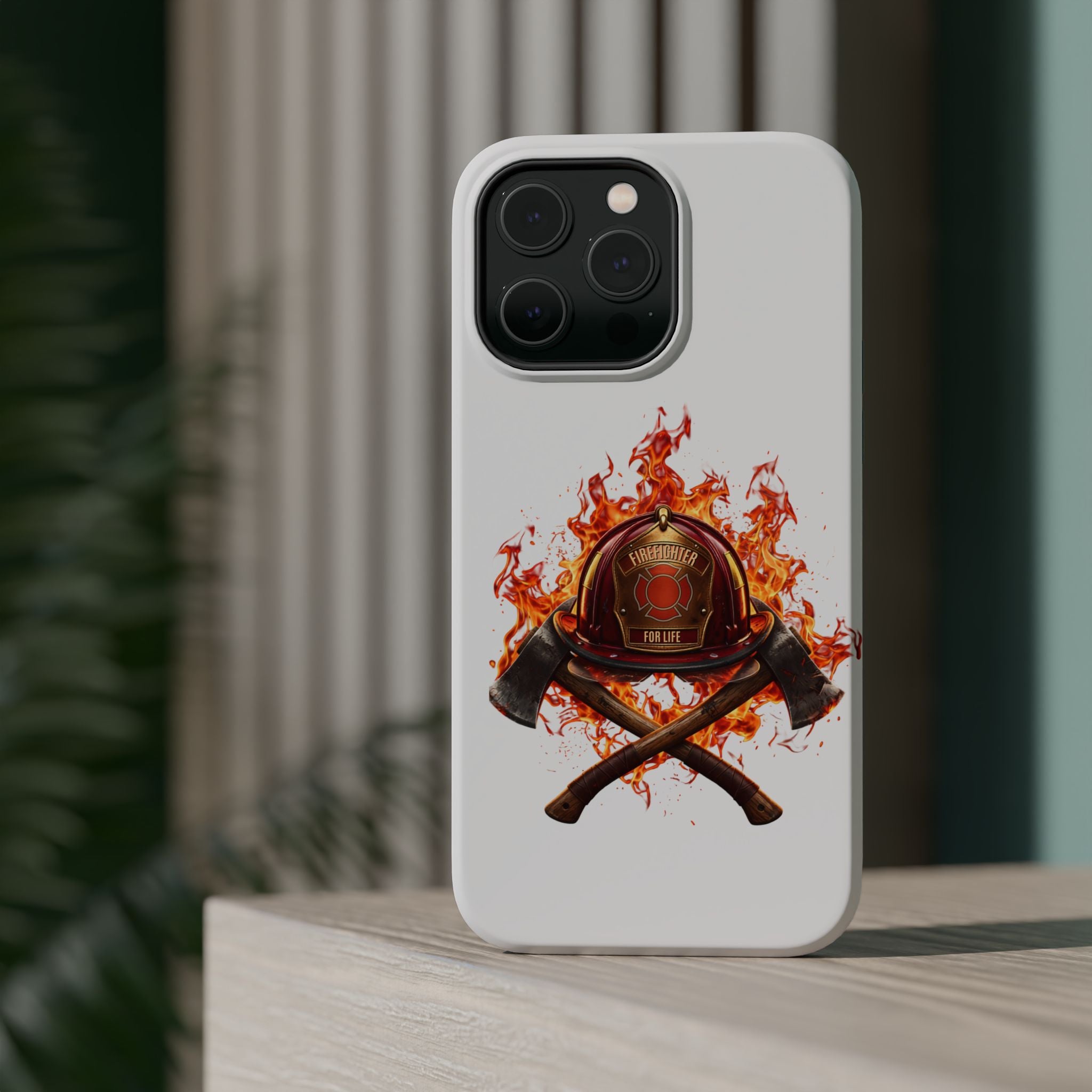 Firefighter Helmet Flames Phone Case — Station 117 Magnetic Impact-Resistant Case