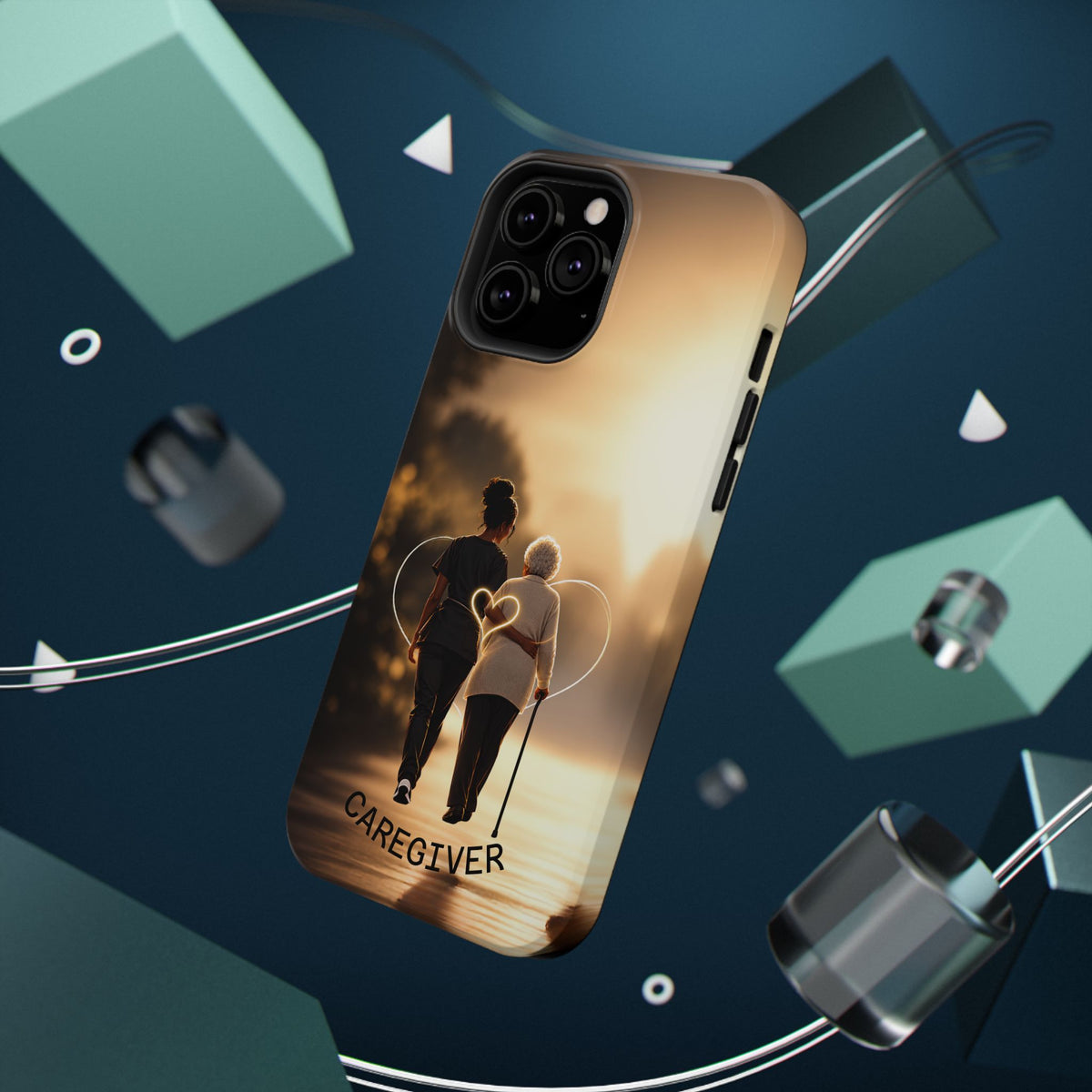 Caregiver Phone Case — Impact-Resistant Protective Case with Heart Design