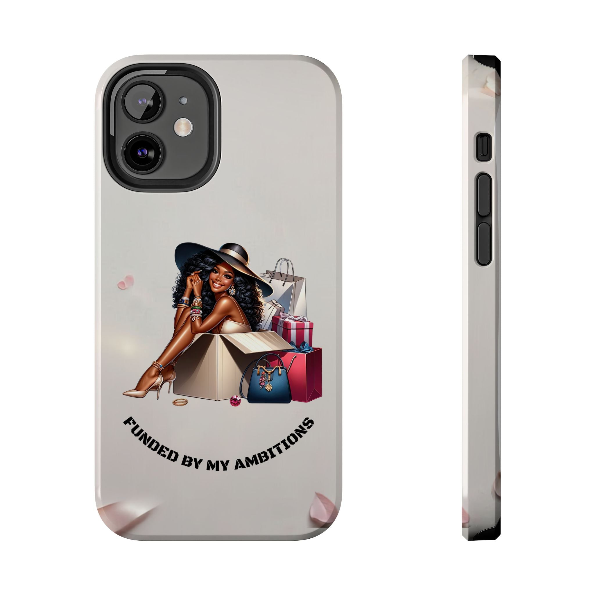 Chic Shopper Tough Phone Case — Stylish Black Woman with Shopping Bags