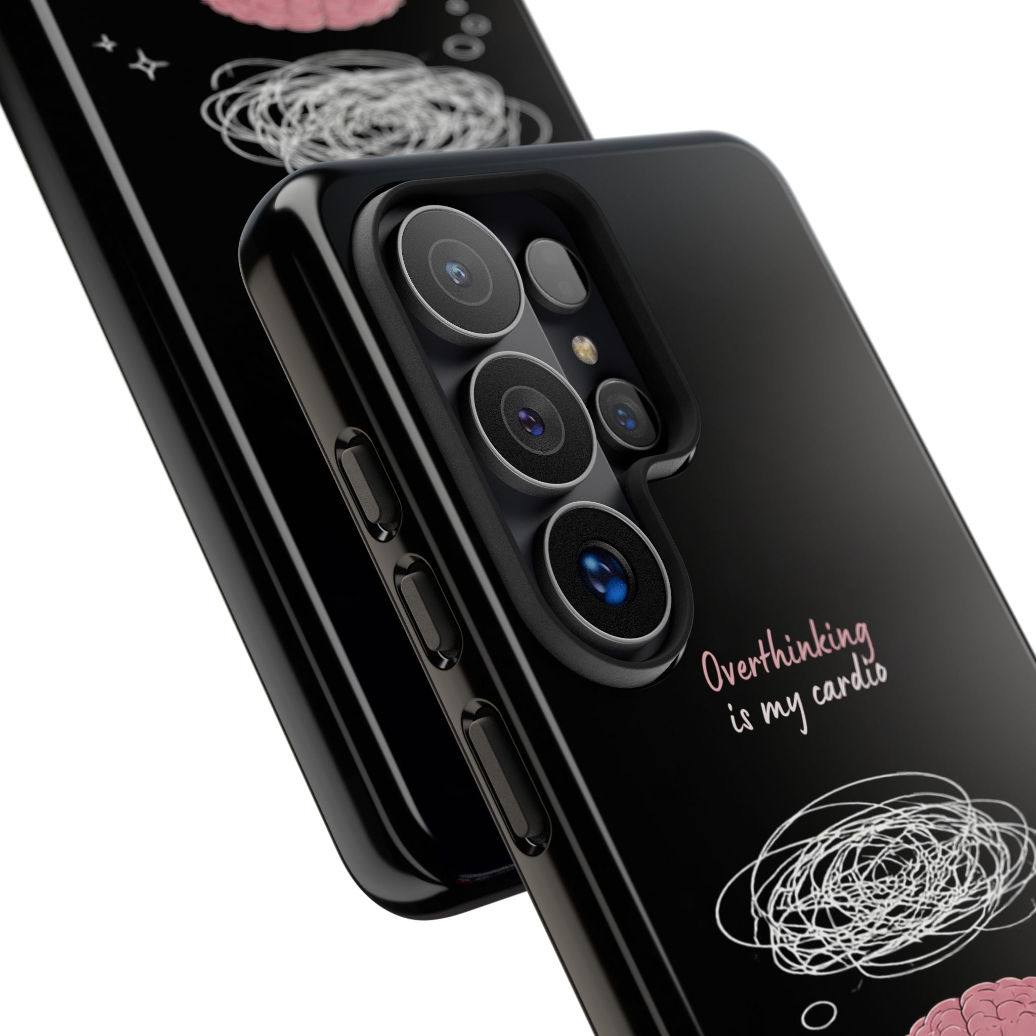 Phone Case — "Overthinking Is My Cardio" Cute Meditating Brain Protective Case