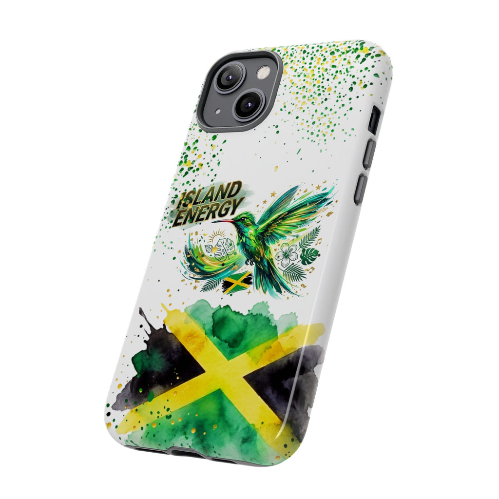 Island Energy Tough Phone Case — Colorful Hummingbird & Tropical Sunset Protective Cover