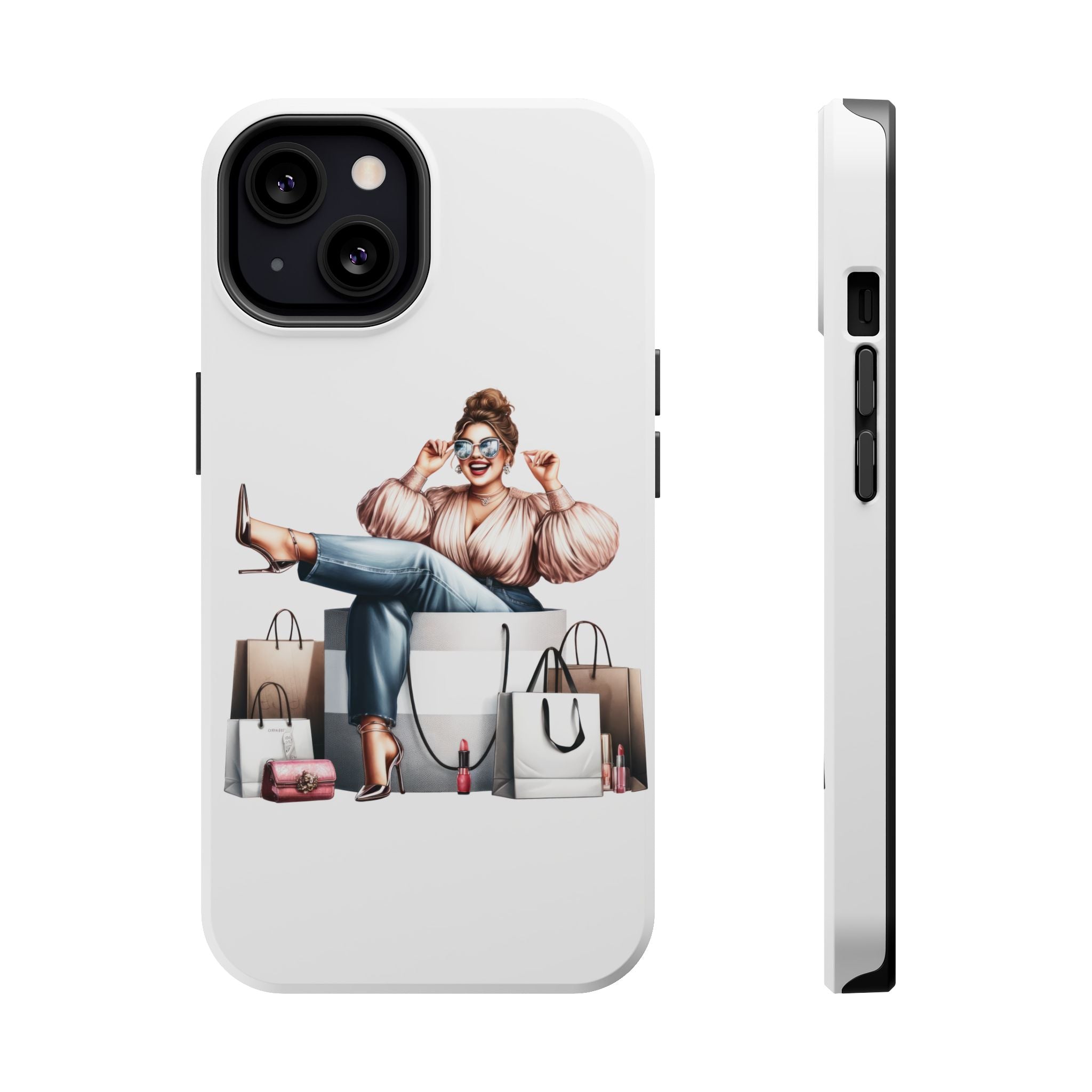 Magnetic Impact-Resistant Case — Luxury Shopper Goddess on Clouds Phone Cover
