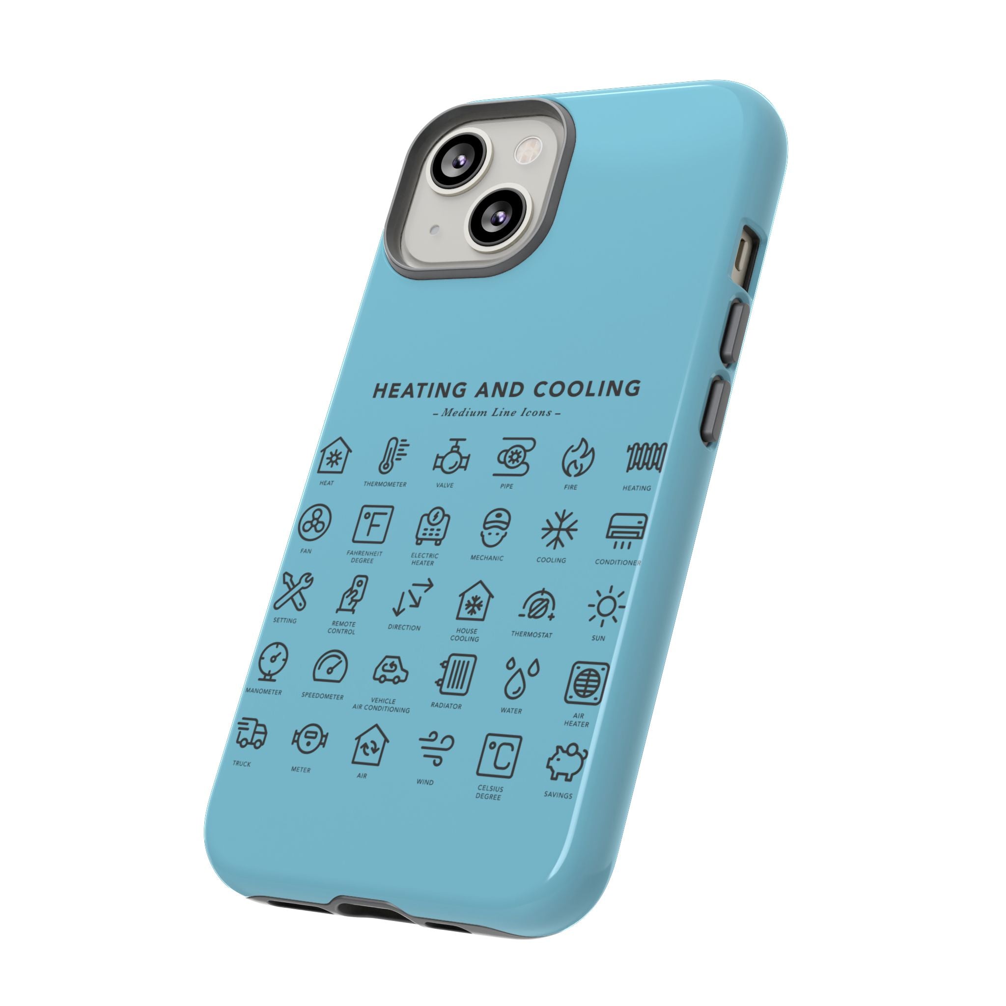 Heating and Cooling Icons Phone Case – HVAC Technician Protective Phone Cover