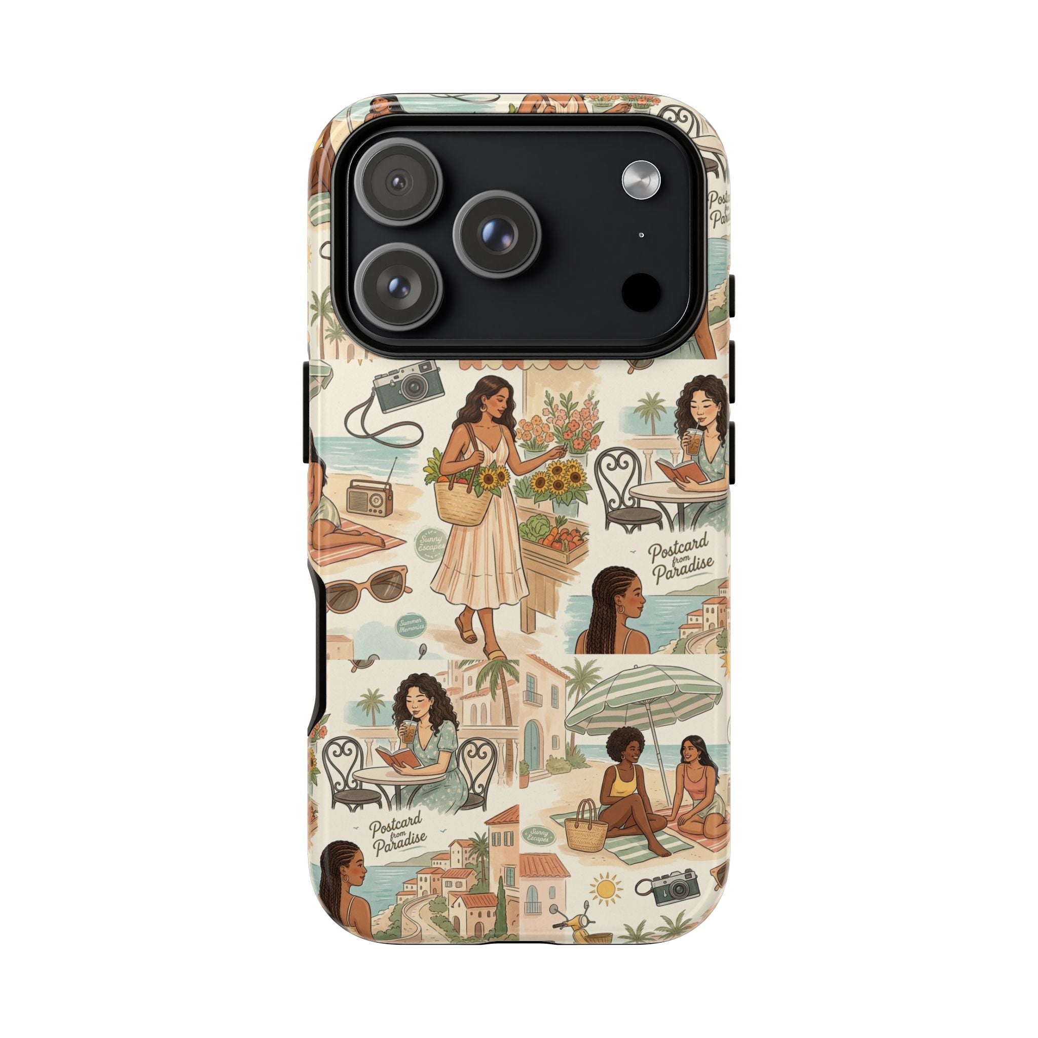 Tropical Vacation Phone Case — Vintage Beach Women Pattern