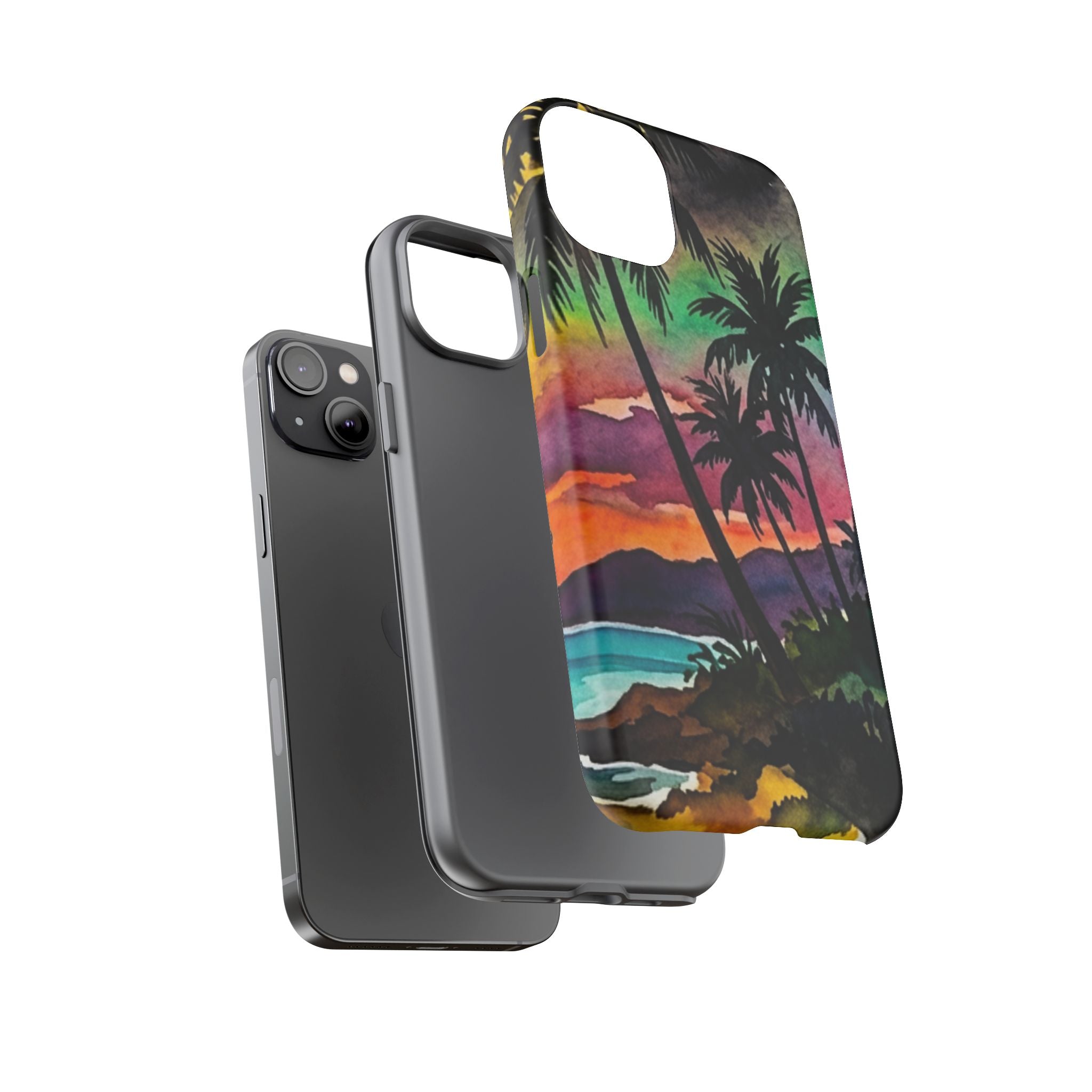 Tropical Sunset Phone Case – Palm Tree Beach Protective Cover