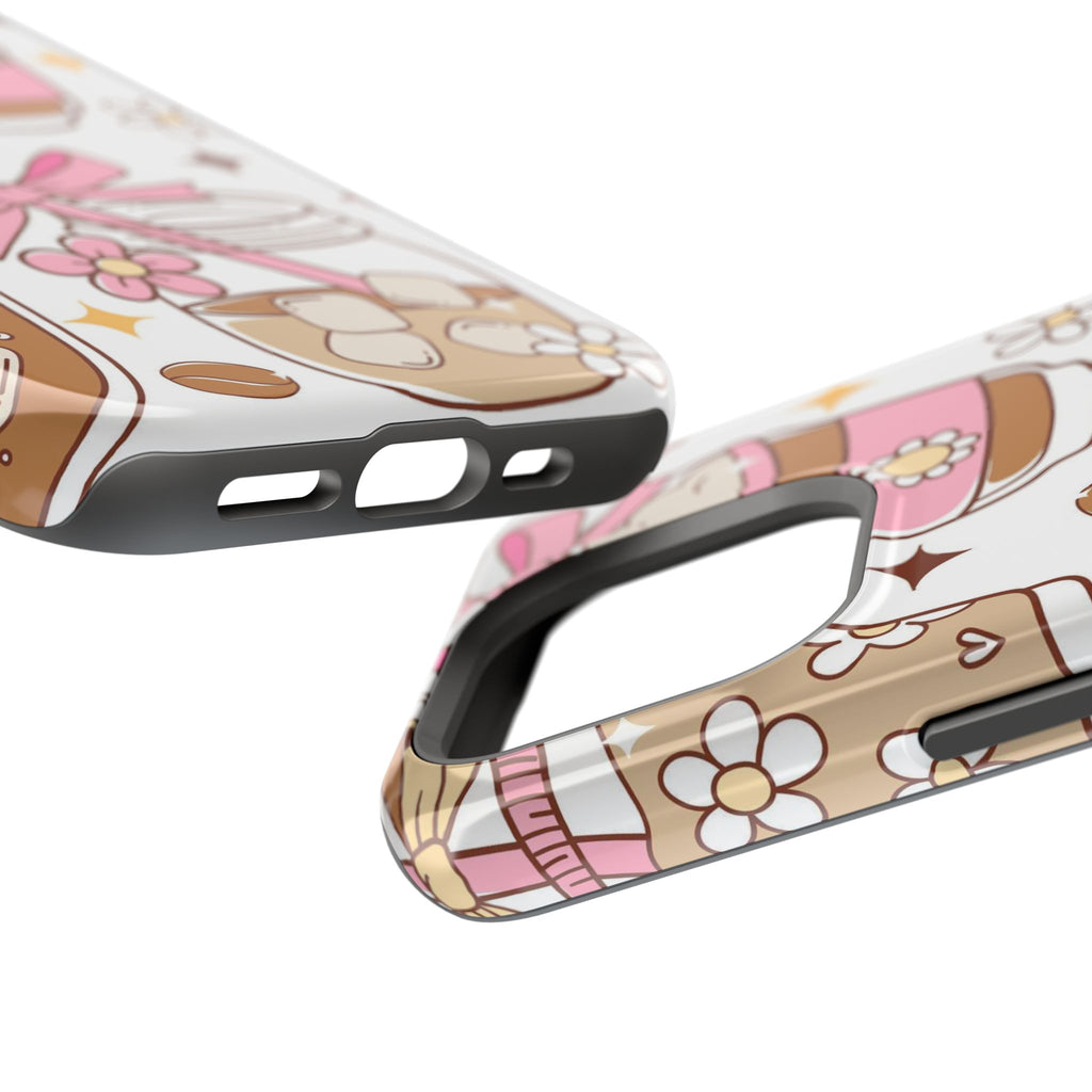 Cute Pink Coffee & Latte Pattern Impact Phone Case