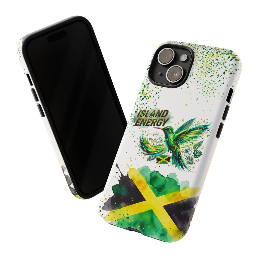 Island Energy Tough Phone Case — Colorful Hummingbird & Tropical Sunset Protective Cover