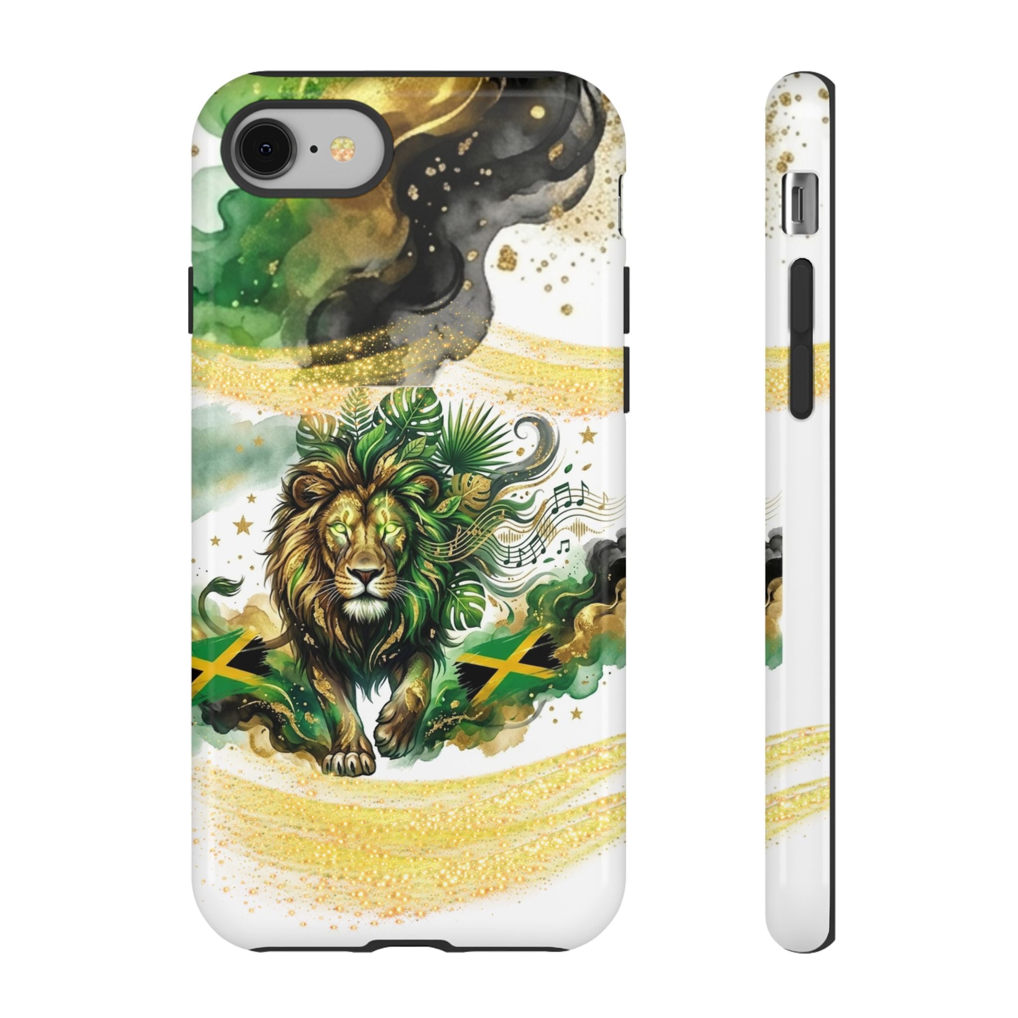 Reggae Lion Phone Case — Jamaican Flag Rasta Art Tough Phone Cover