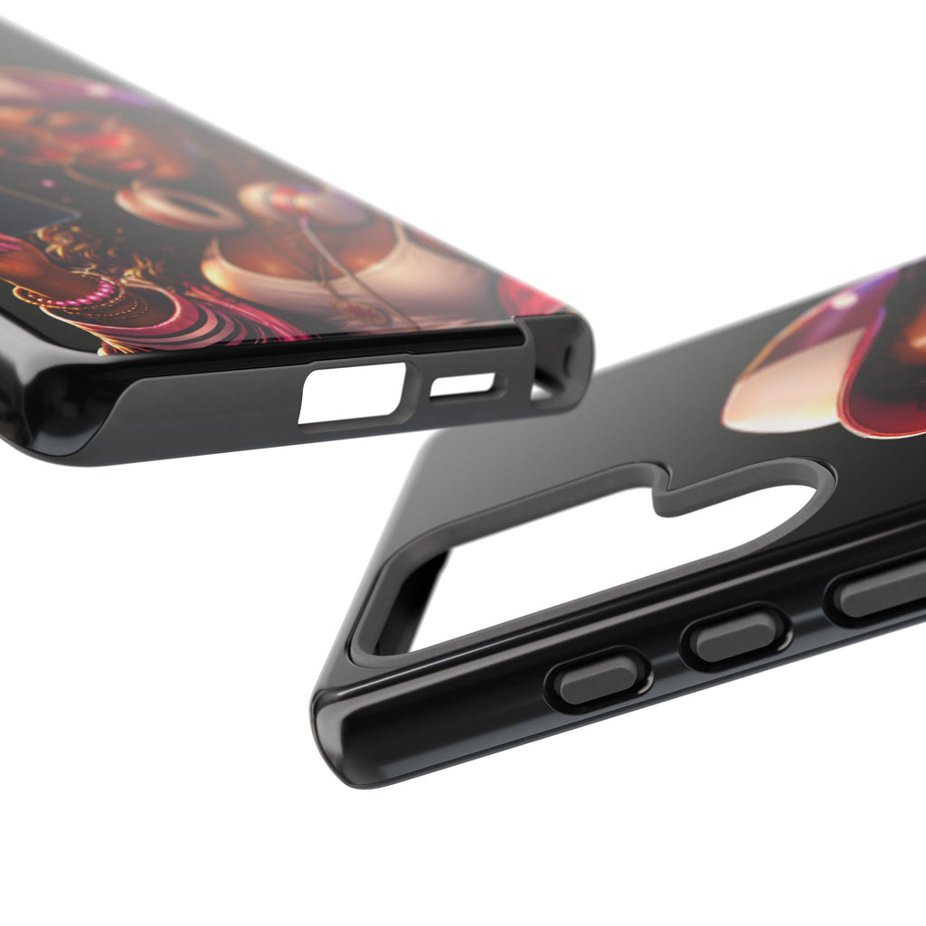 Tough Case – Stylized Urban Girl Phone Case with Headphones & Passport