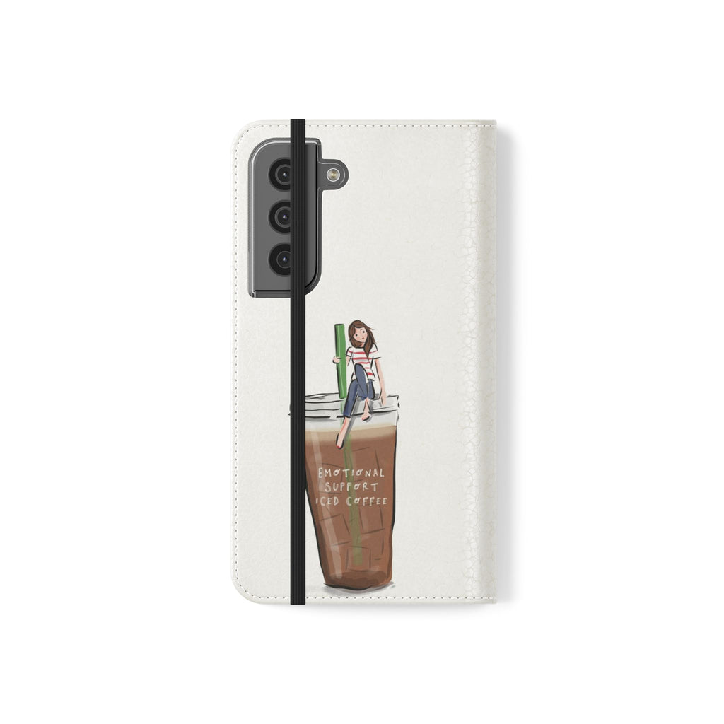 Flip Case — "Emotional Support Iced Coffee" Phone Wallet Case