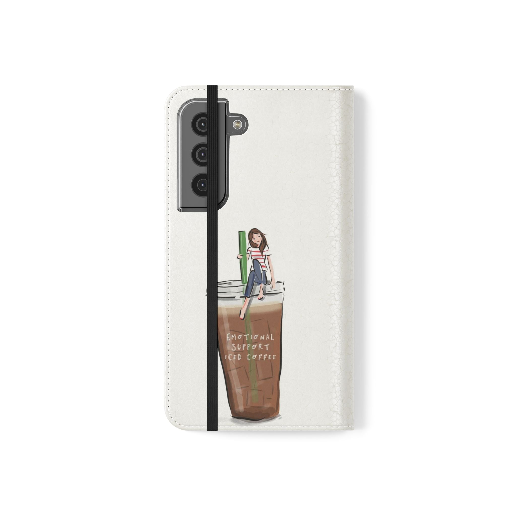 Flip Case — "Emotional Support Iced Coffee" Phone Wallet Case