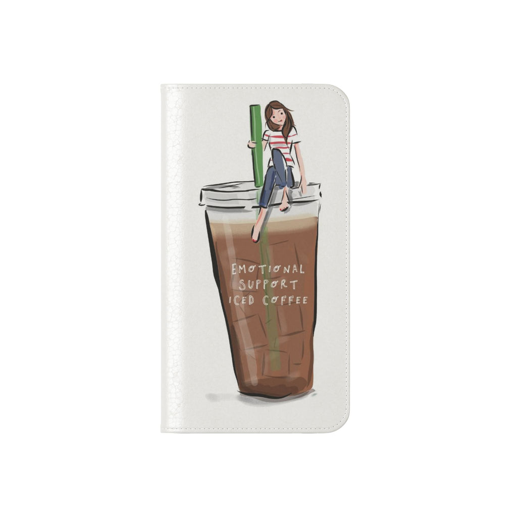 Flip Case — "Emotional Support Iced Coffee" Phone Wallet Case