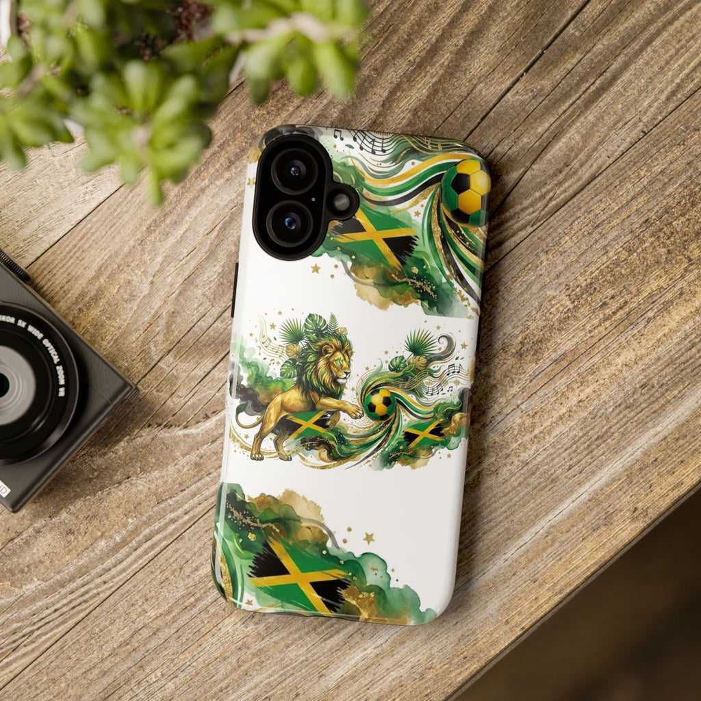 Jamaica Lion Phone Case — Jamaican Flag Rasta Protective Tough Case