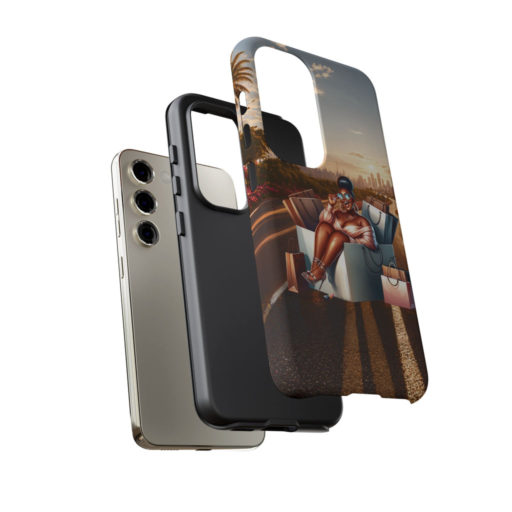 Phone Case — Chic Shopper Illustration on Cloud Background