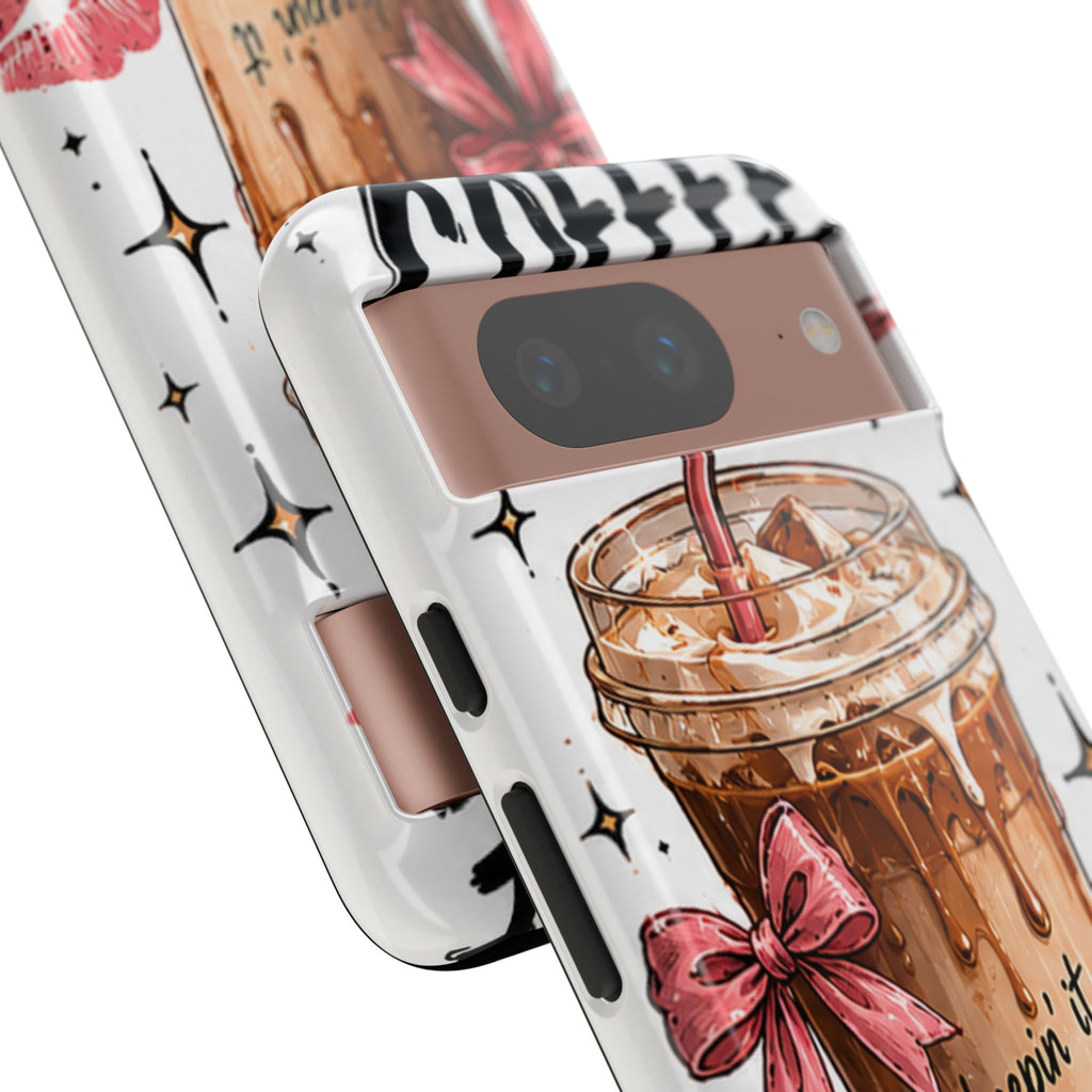 Phone Case — "Keepin' It Cute & Caffeinated" Iced Coffee Design