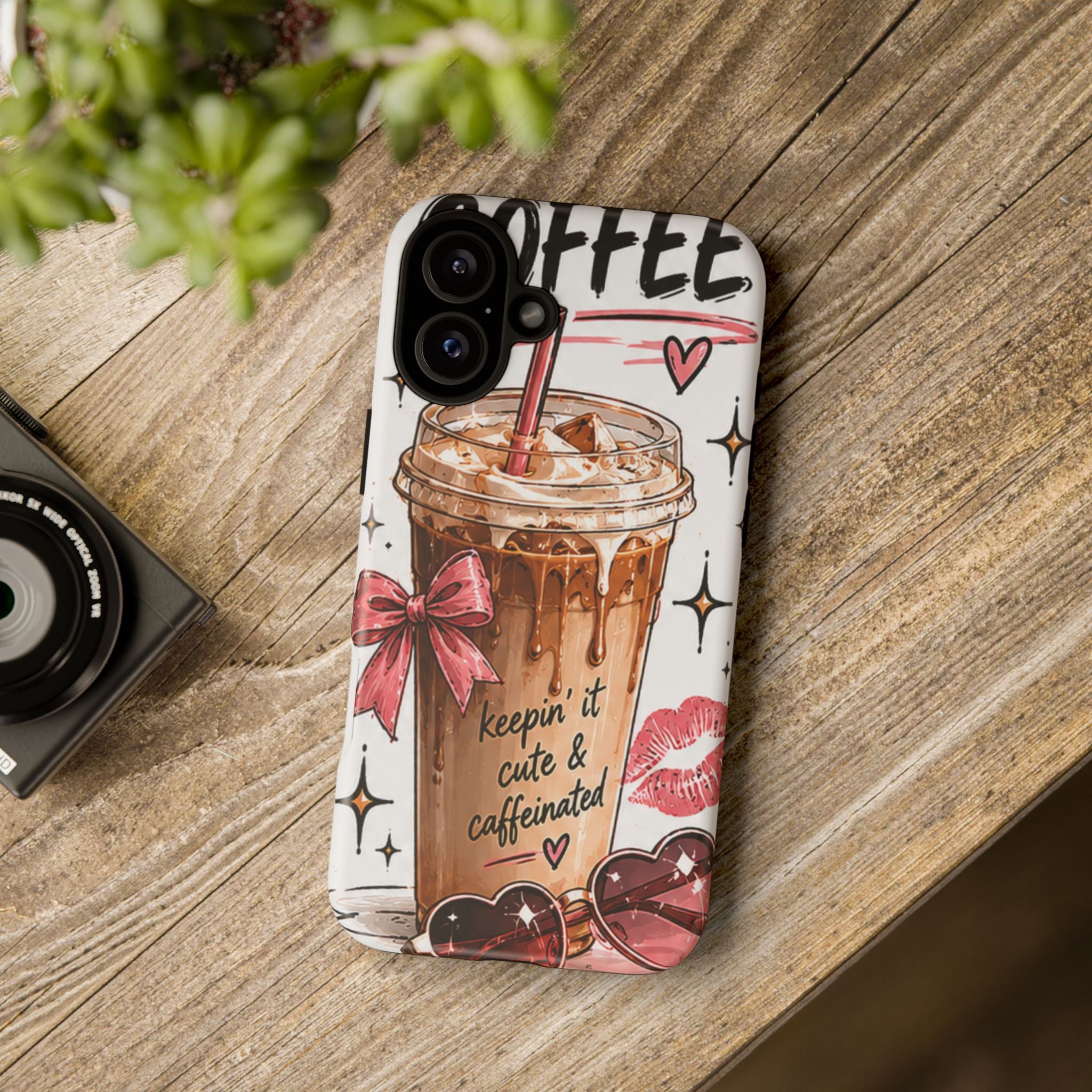 Phone Case — "Keepin' It Cute & Caffeinated" Iced Coffee Design