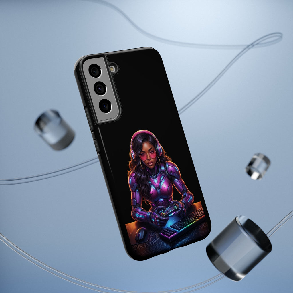 Gamer Girl Cyber Armor Phone Case — Impact‑Resistant Protective Cover