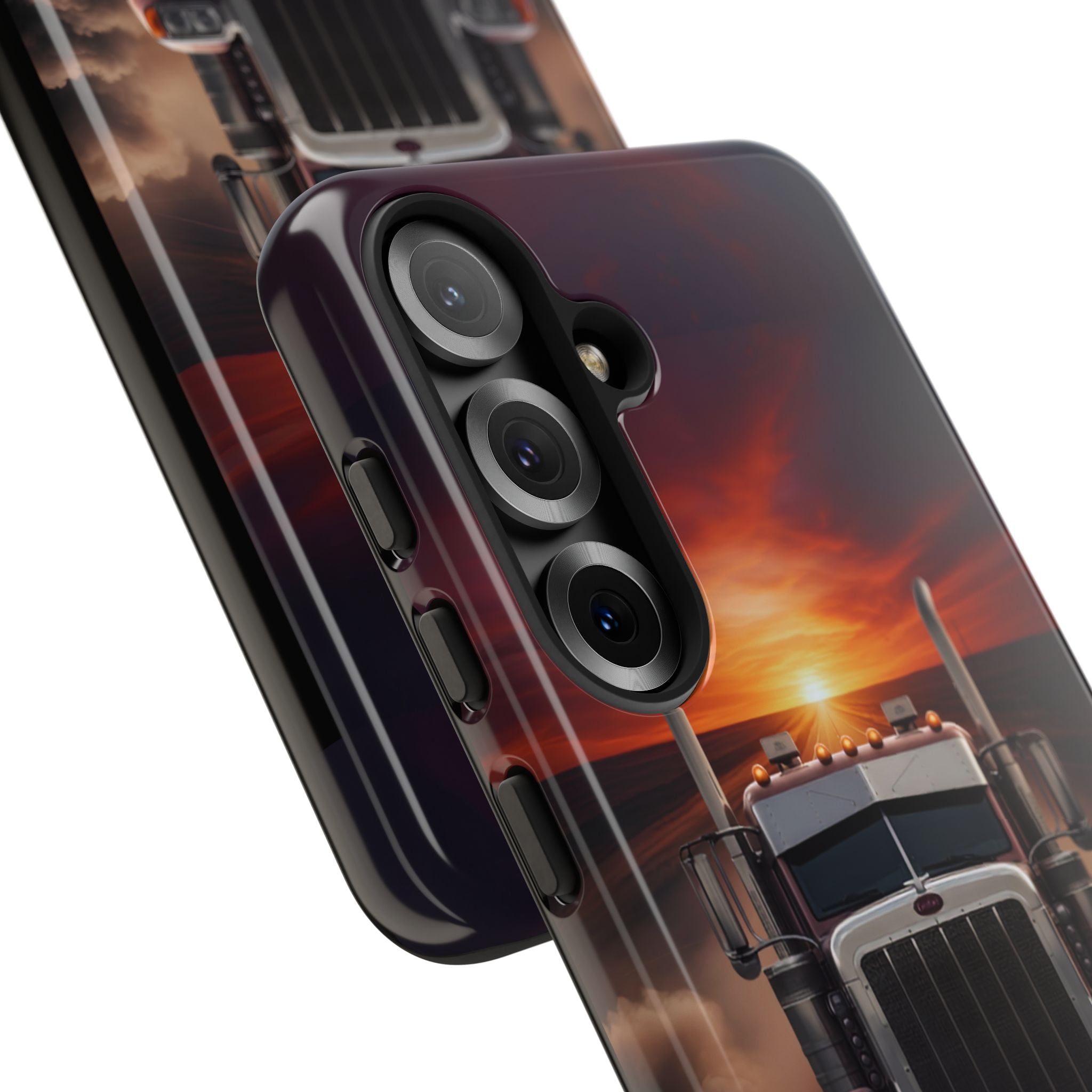 Truck Phone Case — "No Roads. No Limits." Sunset Semi Truck Protective Case