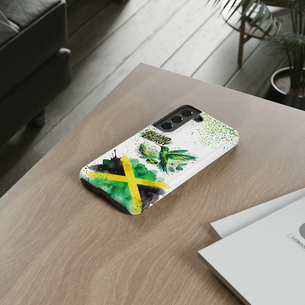 Island Energy Tough Phone Case — Colorful Hummingbird & Tropical Sunset Protective Cover