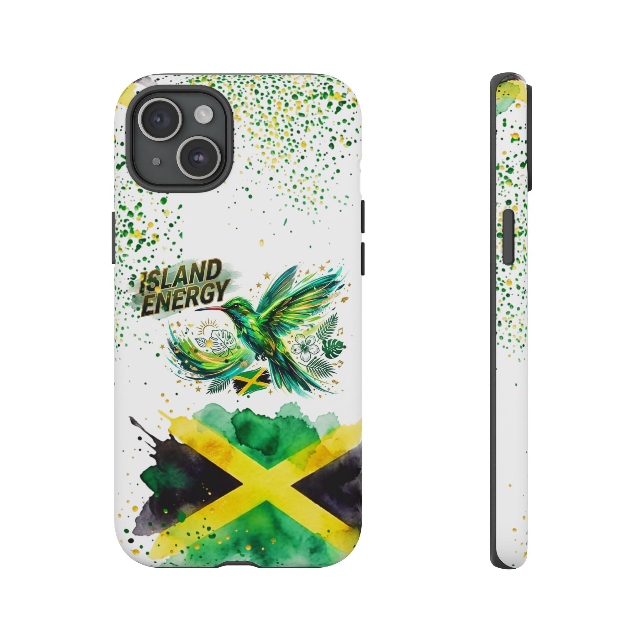 Island Energy Tough Phone Case — Colorful Hummingbird & Tropical Sunset Protective Cover