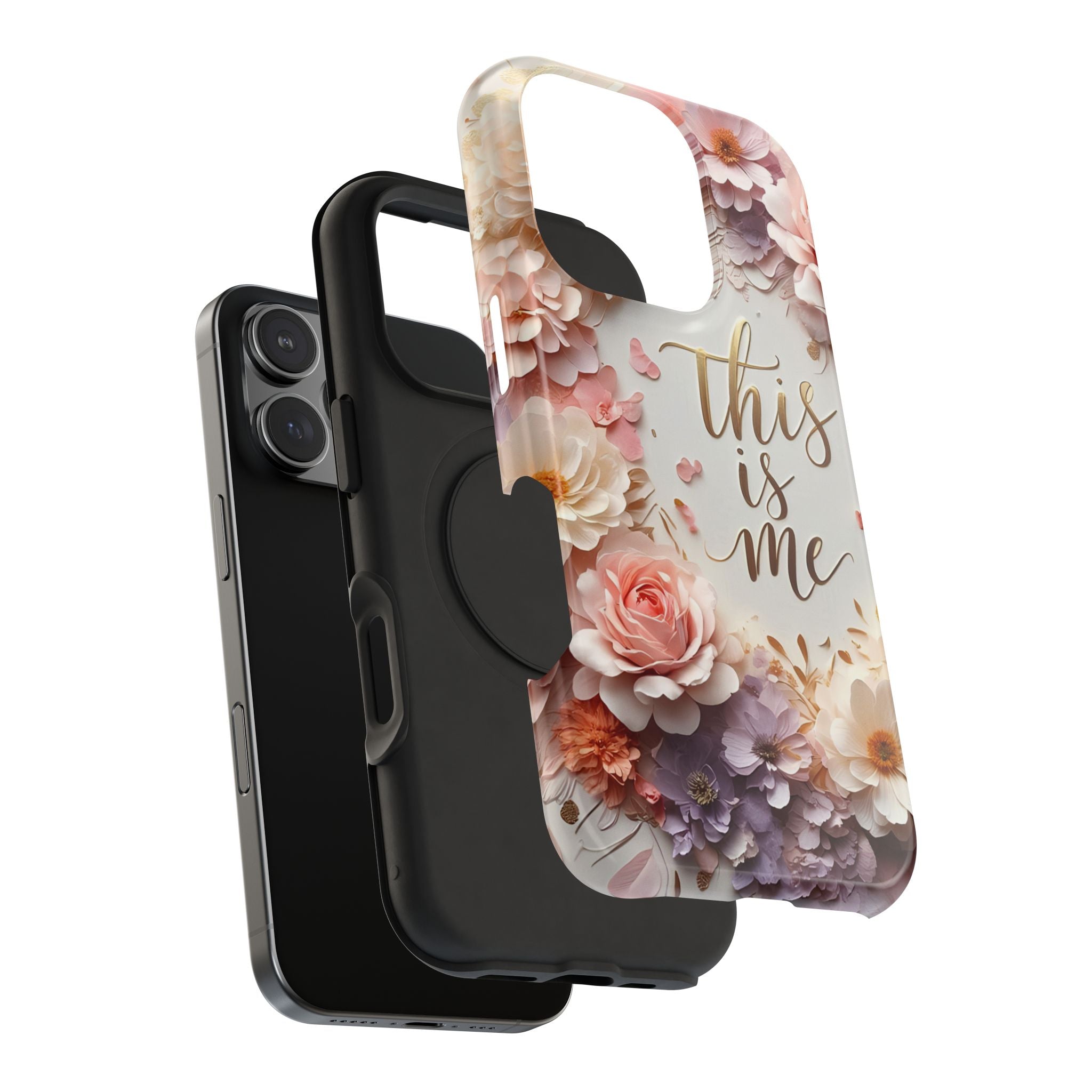 Floral "This Is Me" Phone Case — Impact-Resistant Floral Protective Cover