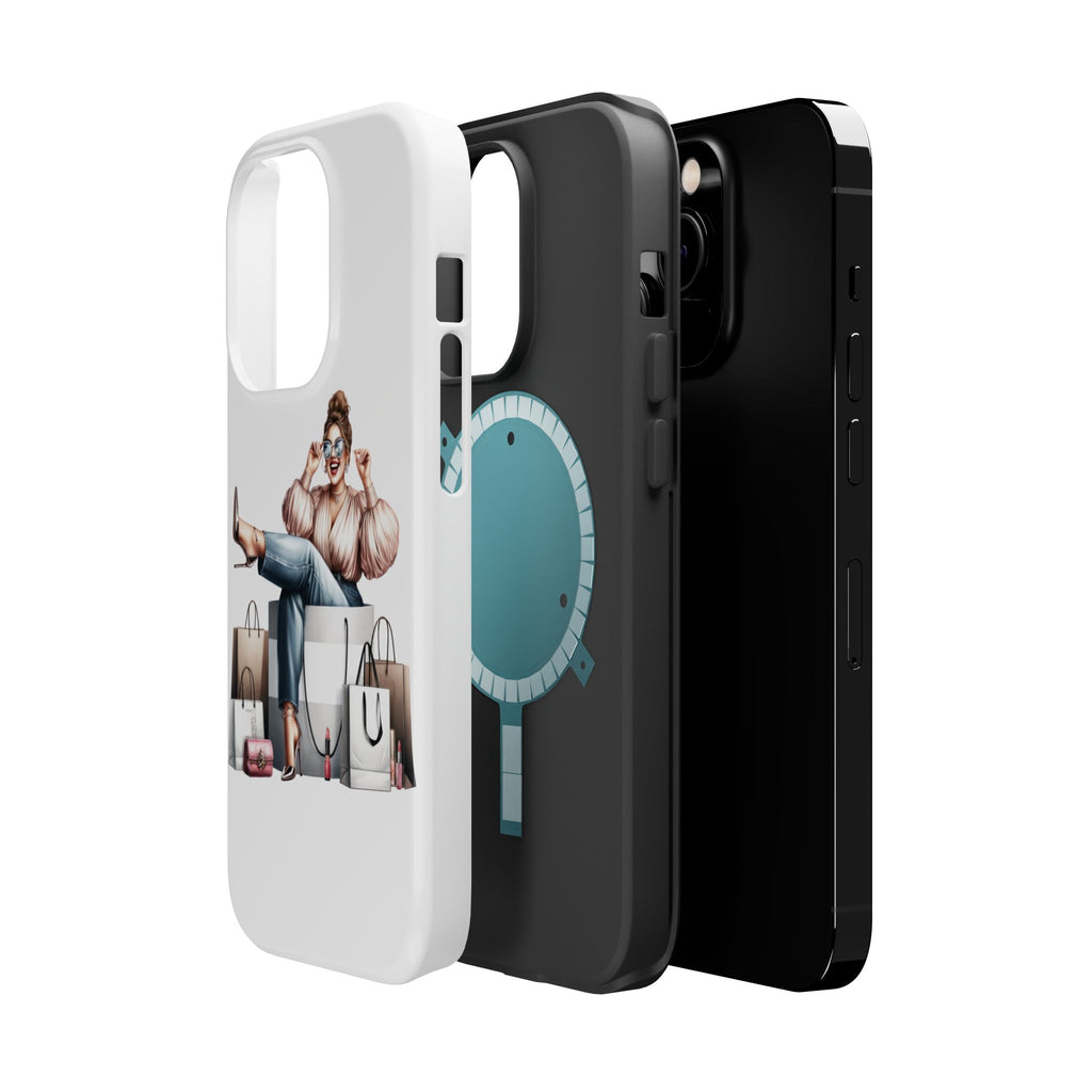 Magnetic Impact-Resistant Case — Luxury Shopper Goddess on Clouds Phone Cover