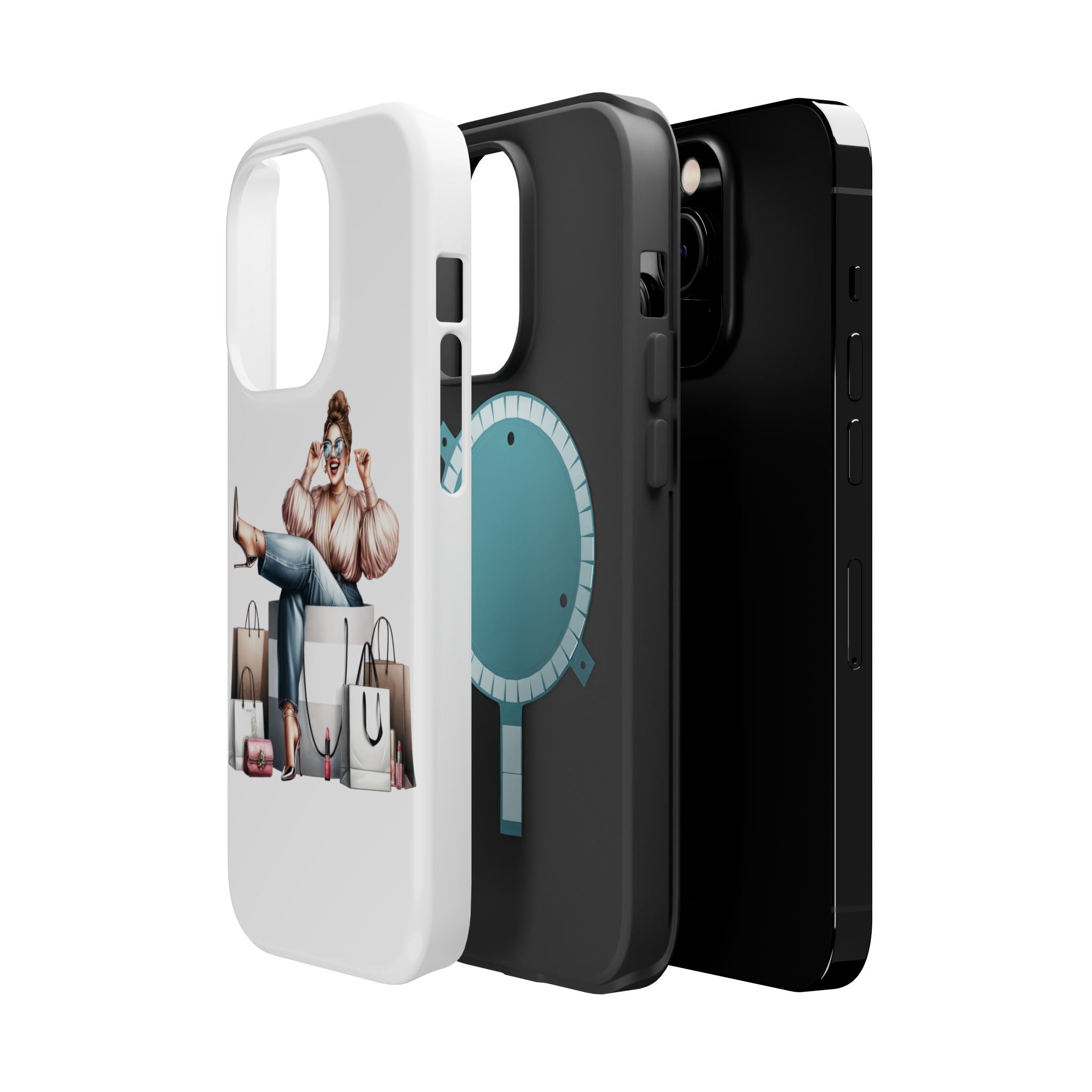 Magnetic Impact-Resistant Case — Luxury Shopper Goddess on Clouds Phone Cover