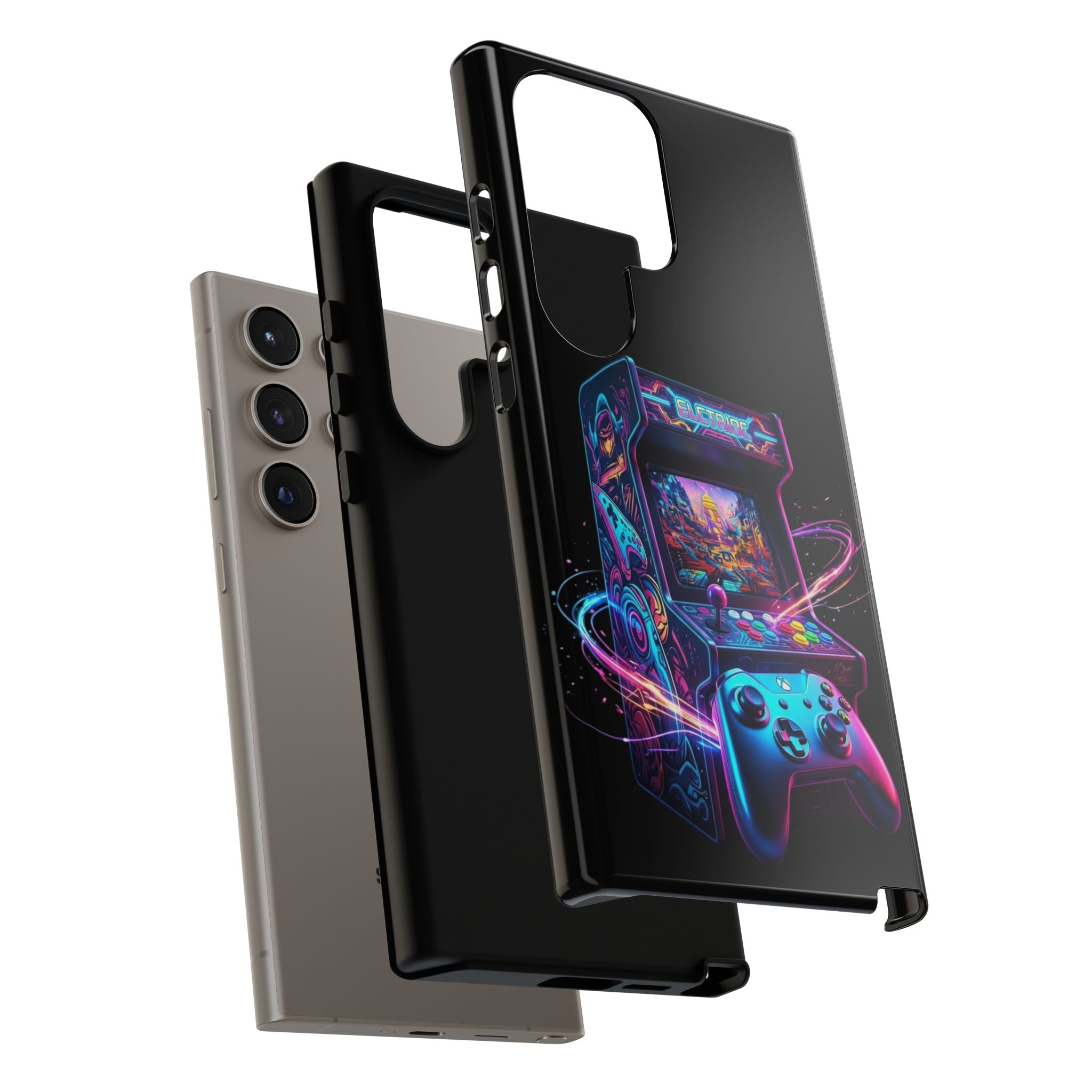 Retro Arcade Phone Case — Neon Gaming Controller Design