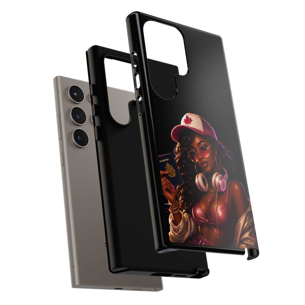 Phone Case — Stylish Urban Woman Design with Maple Cap