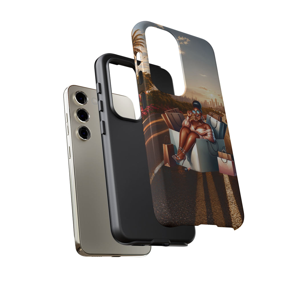 Phone Case — Chic Shopper Illustration on Cloud Background