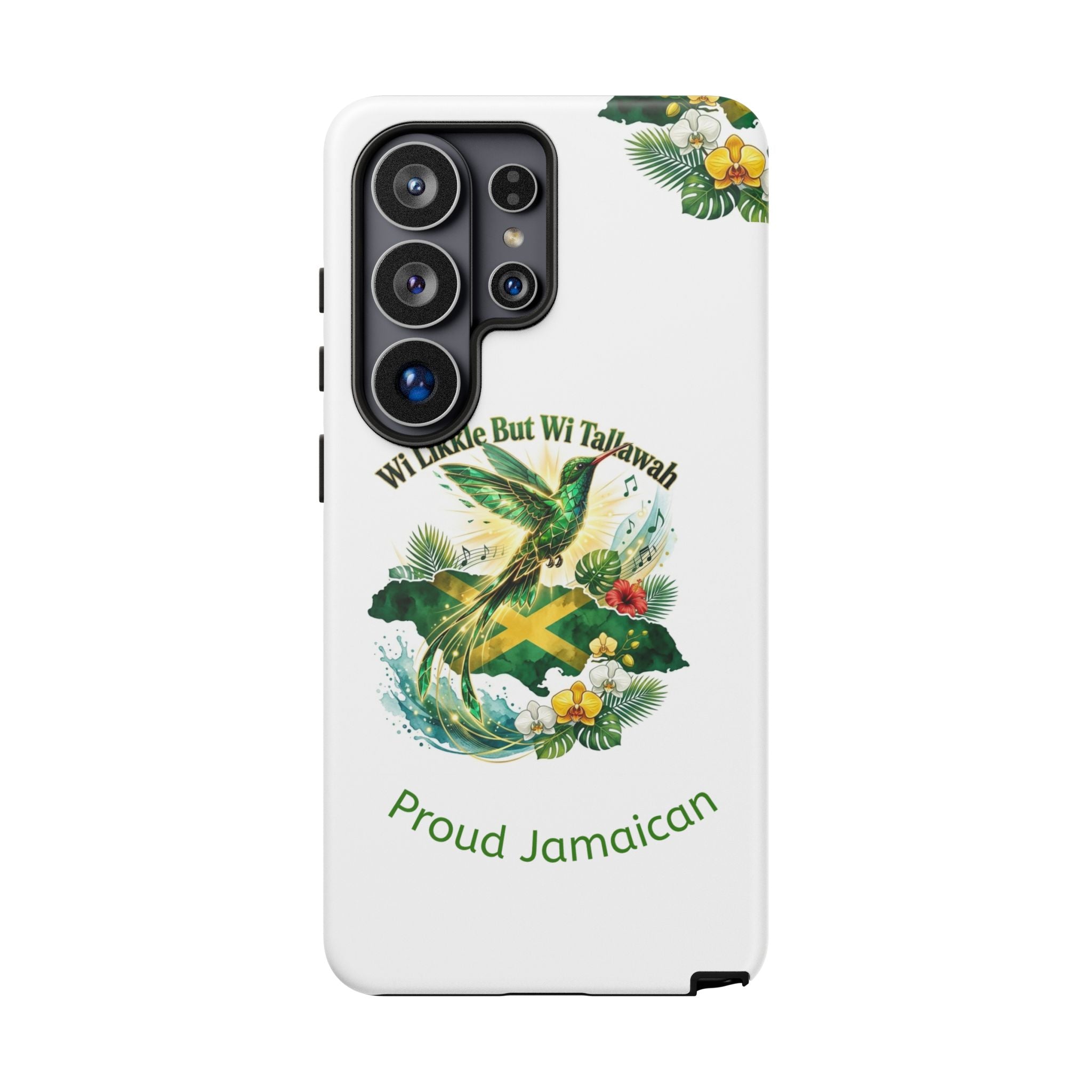 Jamaica Hummingbird Phone Case — “Wi Likkle But Wi Tallawah” Tropical Protective Cover