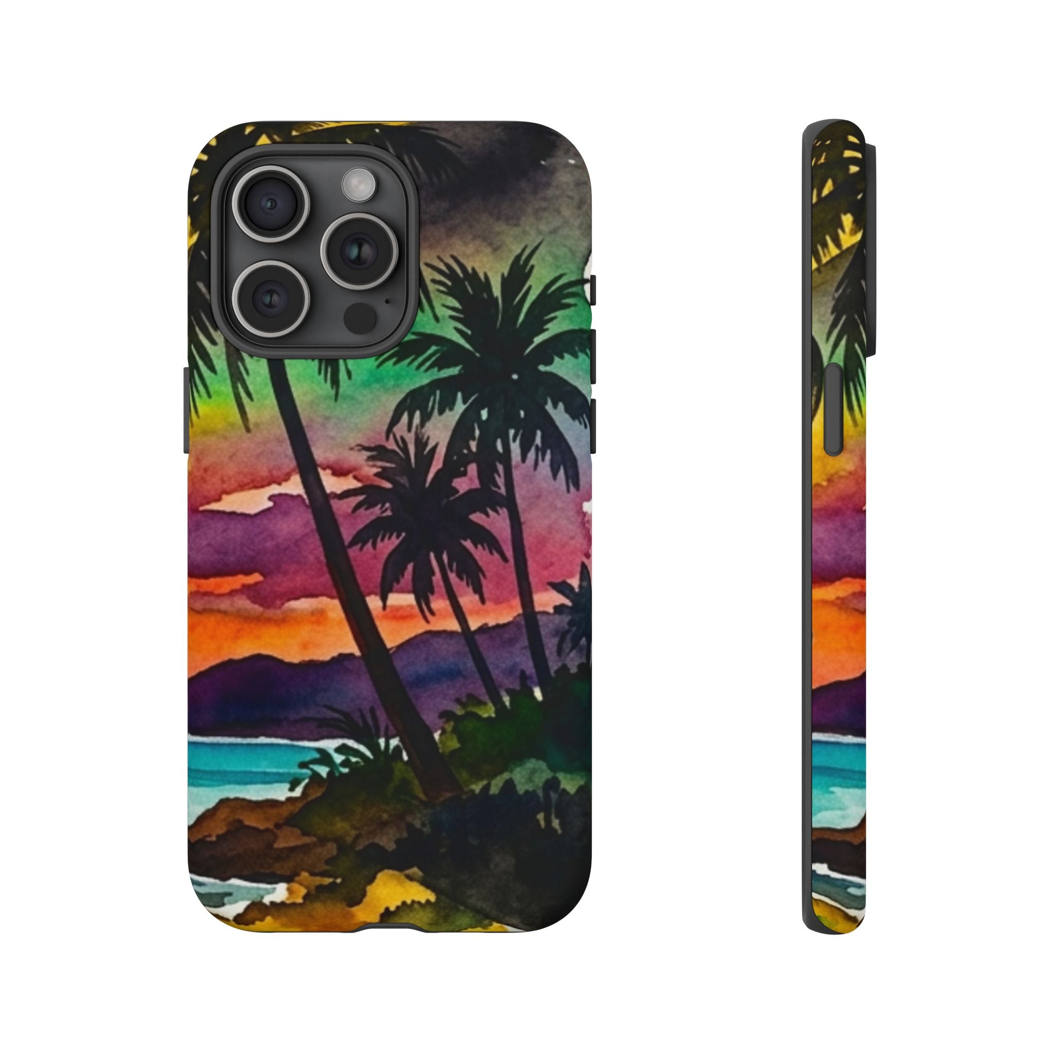Tropical Sunset Phone Case – Palm Tree Beach Protective Cover