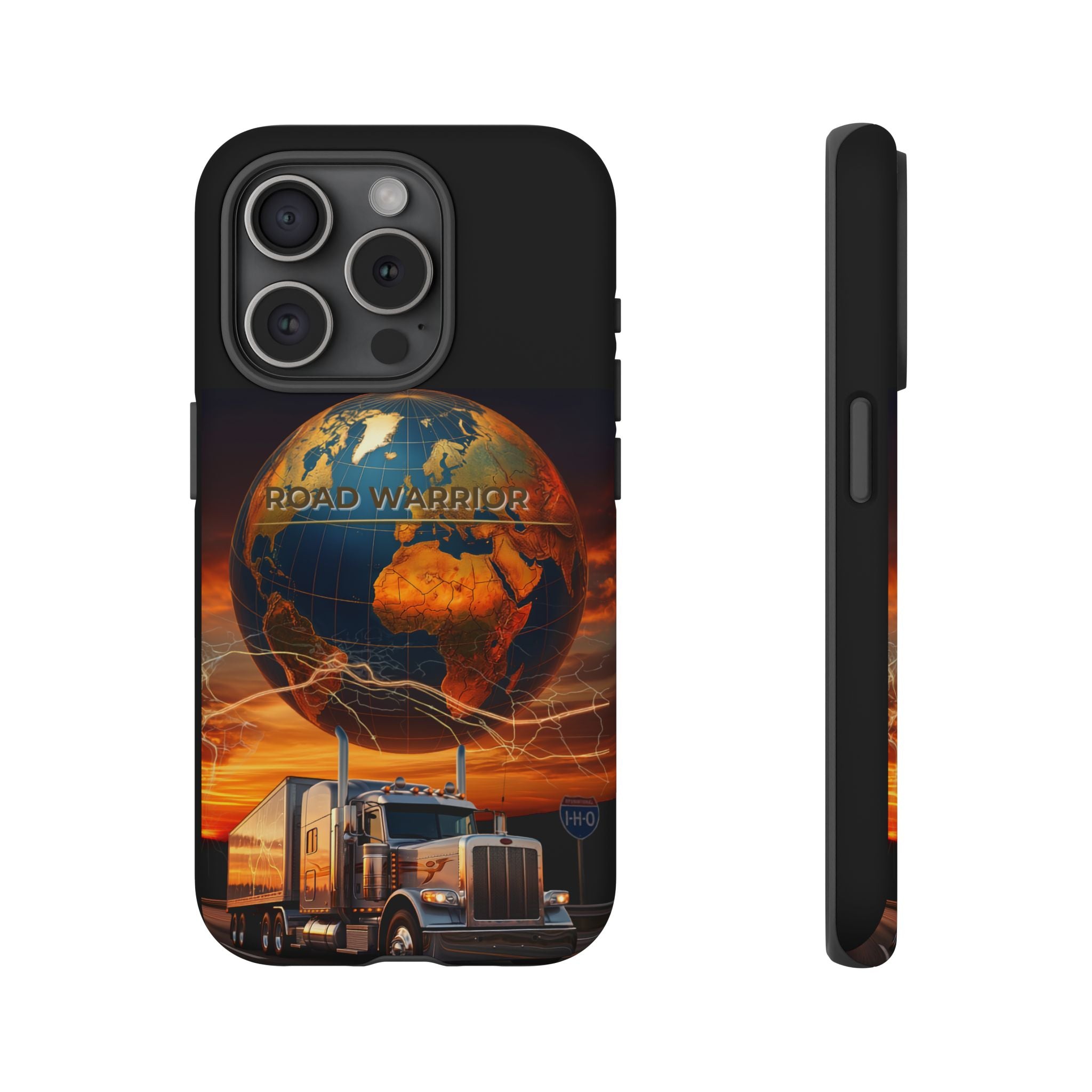 Truck Driver Phone Case — 'Global Road Warrior' Semi Truck Globe Tough Phone Cover