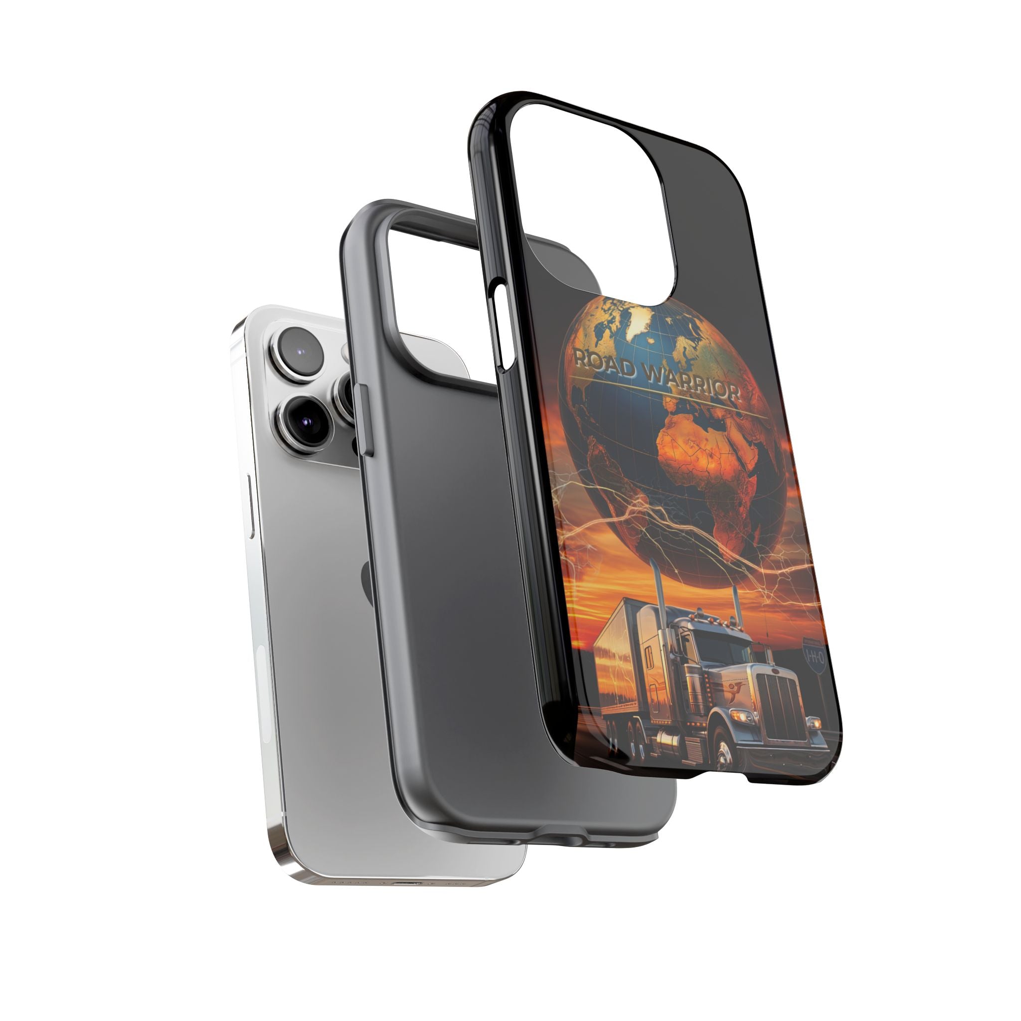 Truck Driver Phone Case — 'Global Road Warrior' Semi Truck Globe Tough Phone Cover