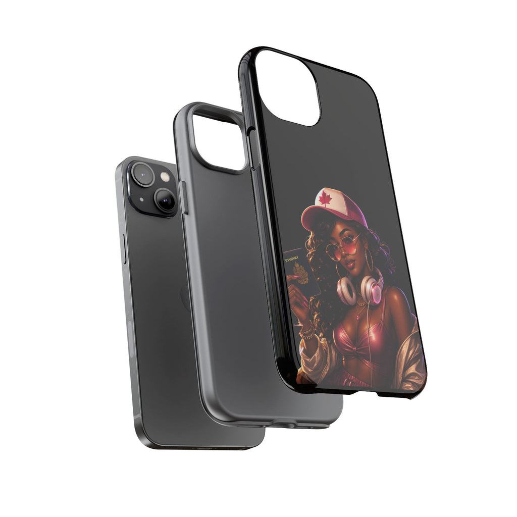 Phone Case — Stylish Urban Woman Design with Maple Cap