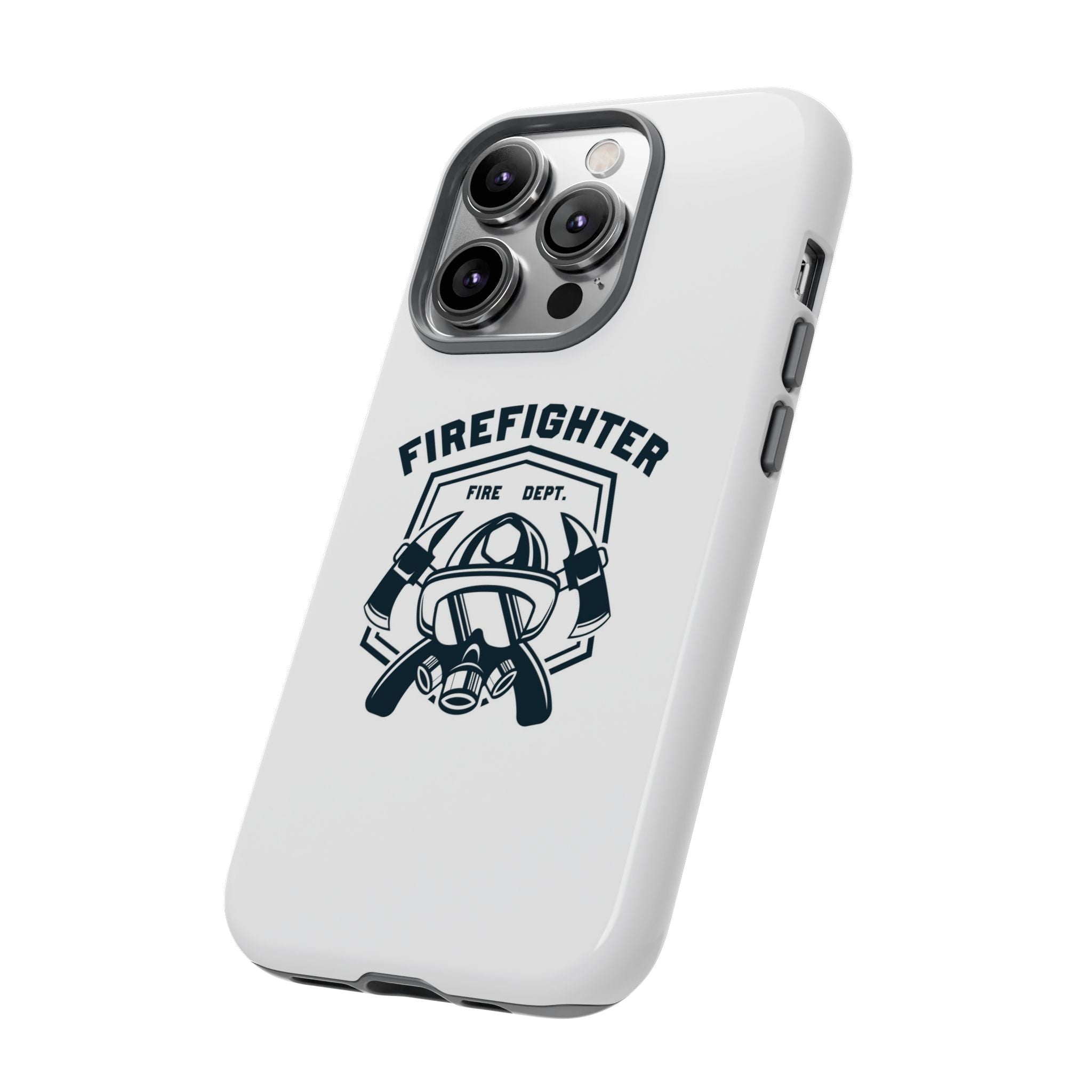 Firefighter Tough Phone Case — Fire Dept Helmet & Axes Protective Cover