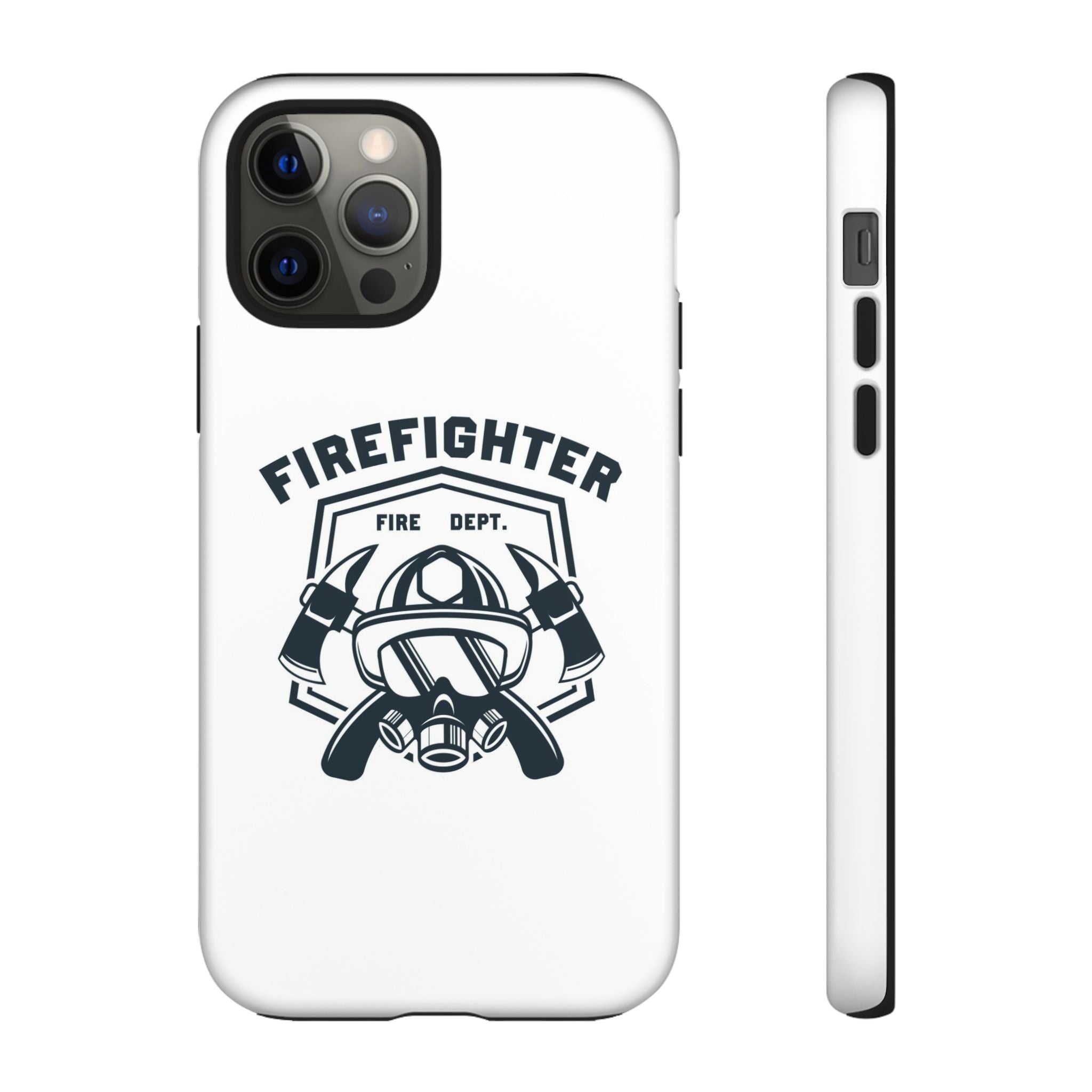 Firefighter Tough Phone Case — Fire Dept Helmet & Axes Protective Cover